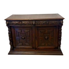 Impressive Quality Antique Carved Oak Sideboard