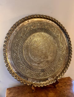 Impressive quality large antique mixed metal tray