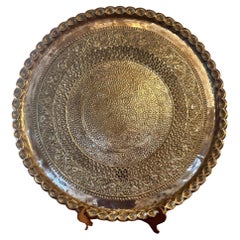 Bandeja grande de metal mixto antiguo de calidad impresionante