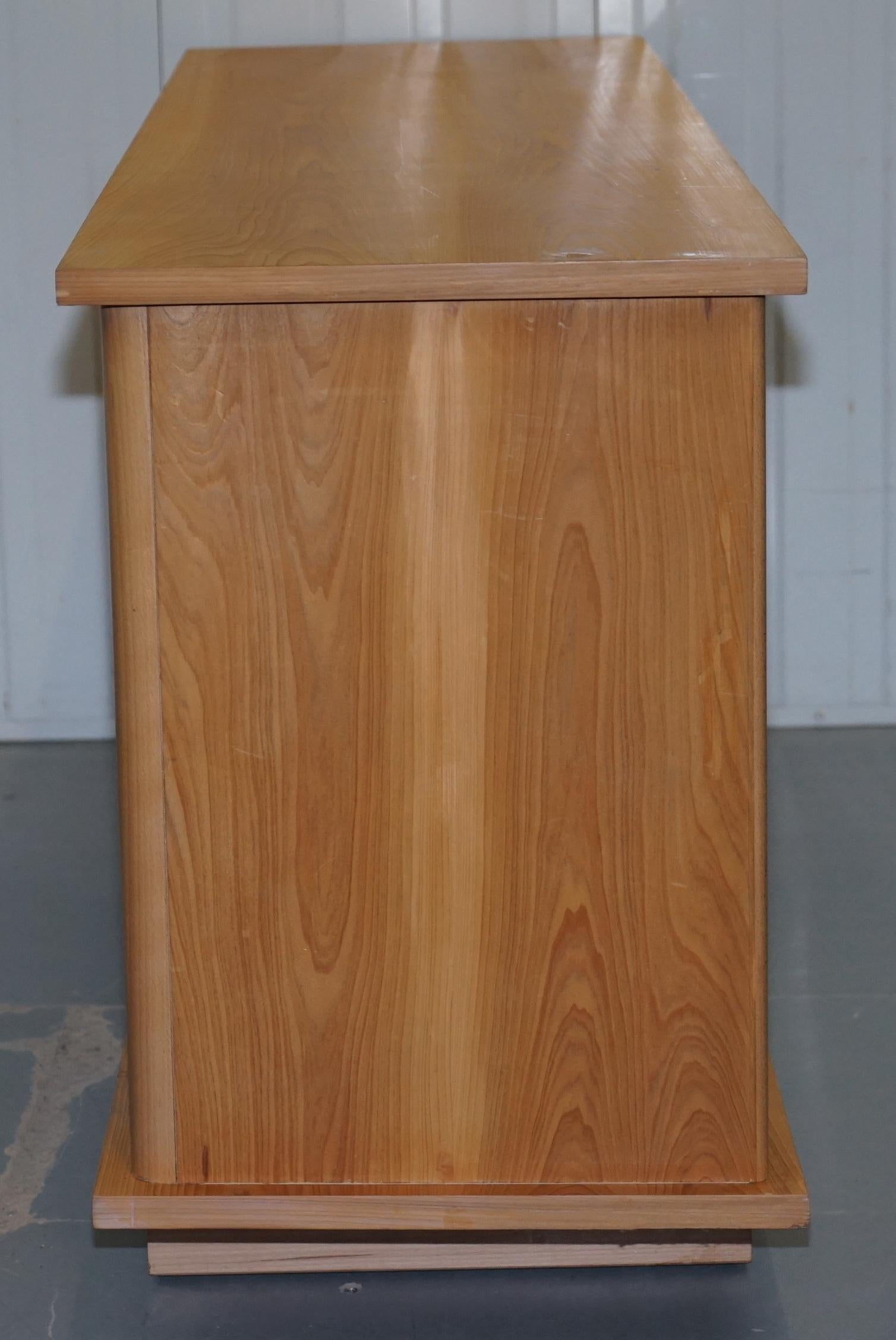 Impressive Ralph Lauren Sideboard Console Slate Stone Door and Shelves Redwood For Sale 7