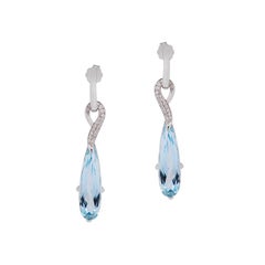Impressive Rare Topaz Diamond White Gold Earrings