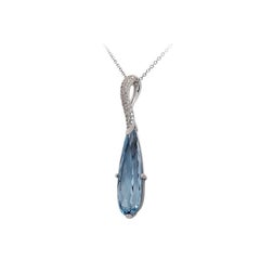 Impressive Rare Topaz Diamond White Gold Necklace