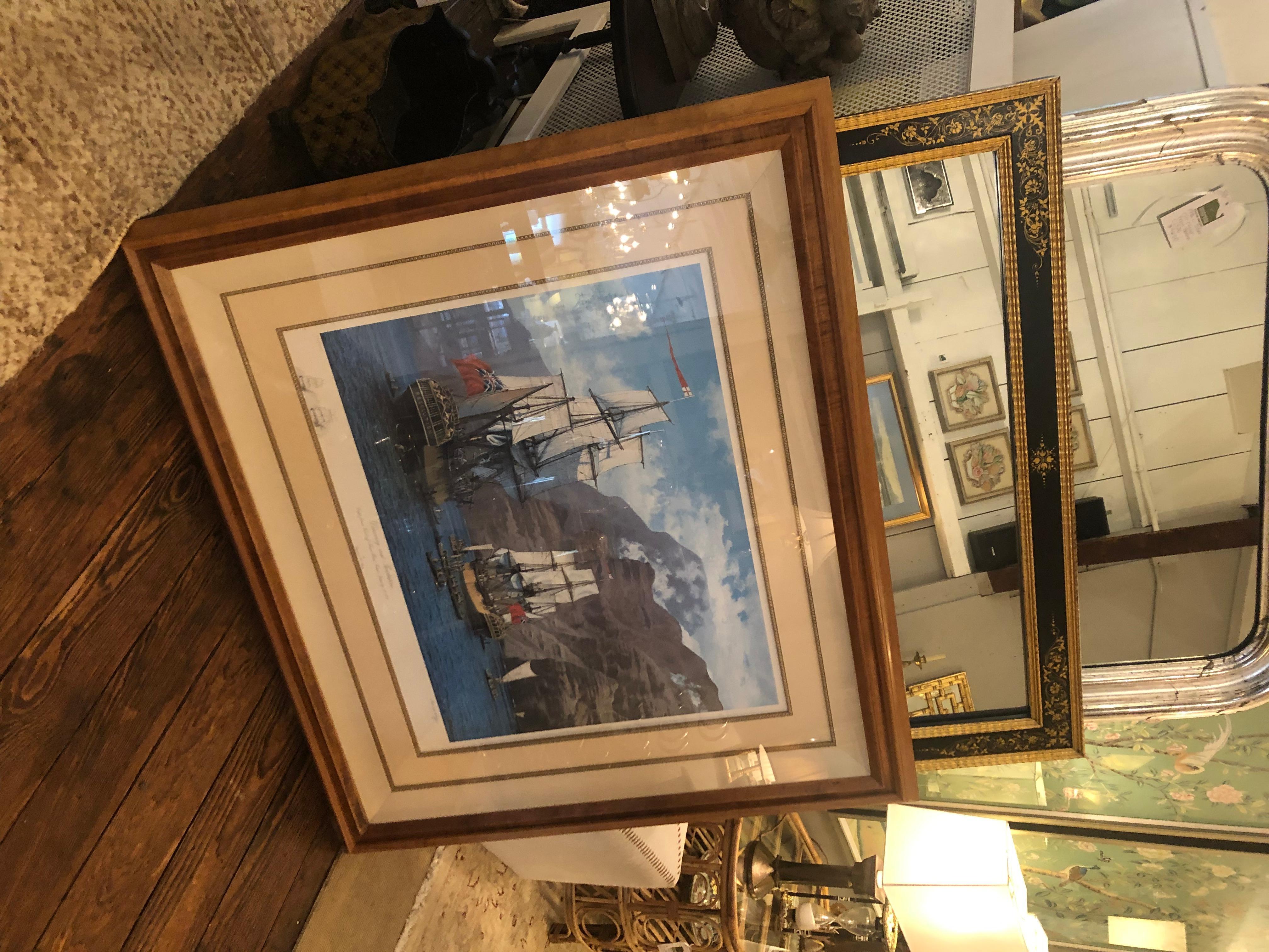 Impressionnante grande lithographie nautique signée Raymond Massey en vente 9