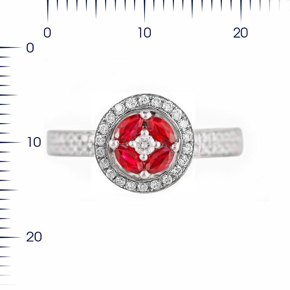For Sale:  Impressive Red Ruby White Diamond White Gold Every Day Diamond Ring 2