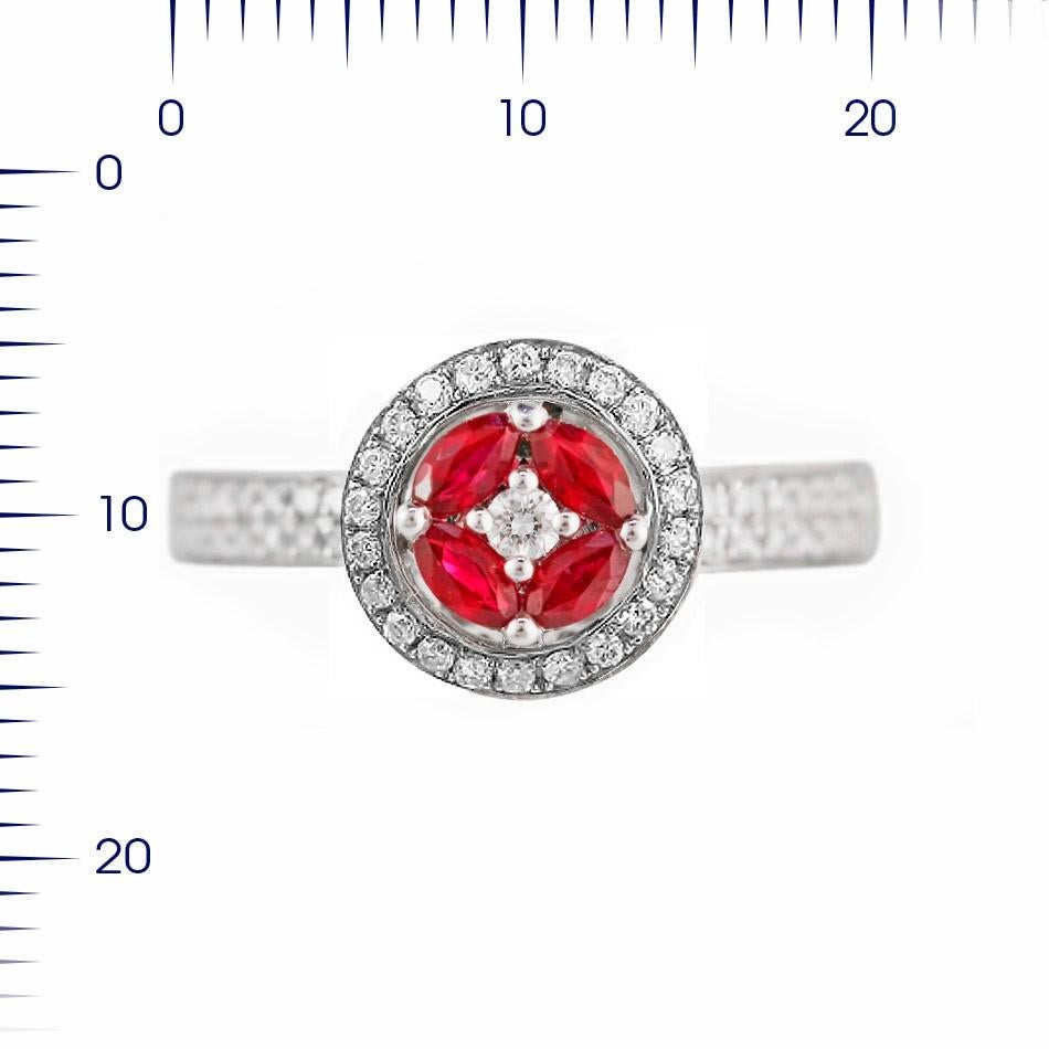 Beeindruckender Jeder Tag-Anhänger aus Weißgold mit rotem Rubin und weißem Diamant im Zustand „Neu“ im Angebot in Genève, GE
