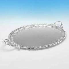 Impressionnant plateau en argent sterling ancien de la période Régence - 142 onces troy - 1813