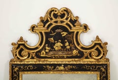 Impressive Regency Style Black and Gilt Mirror