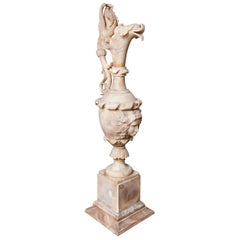 Antique Impressive Renaissance Style Alabaster Ewer