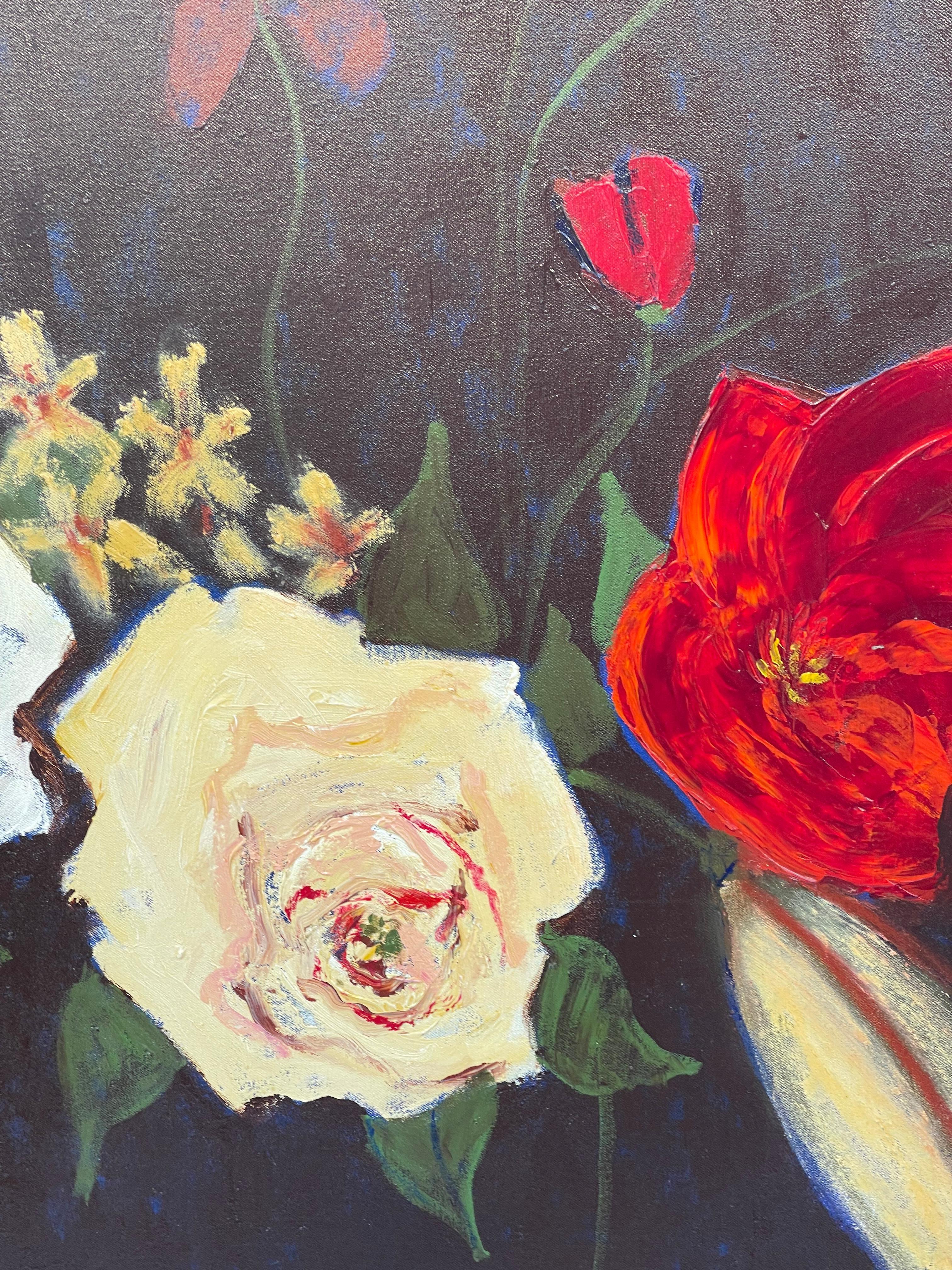 Toile Impressionnante peinture sur toile de Robert The Robinson Roses dans la nuit en vente