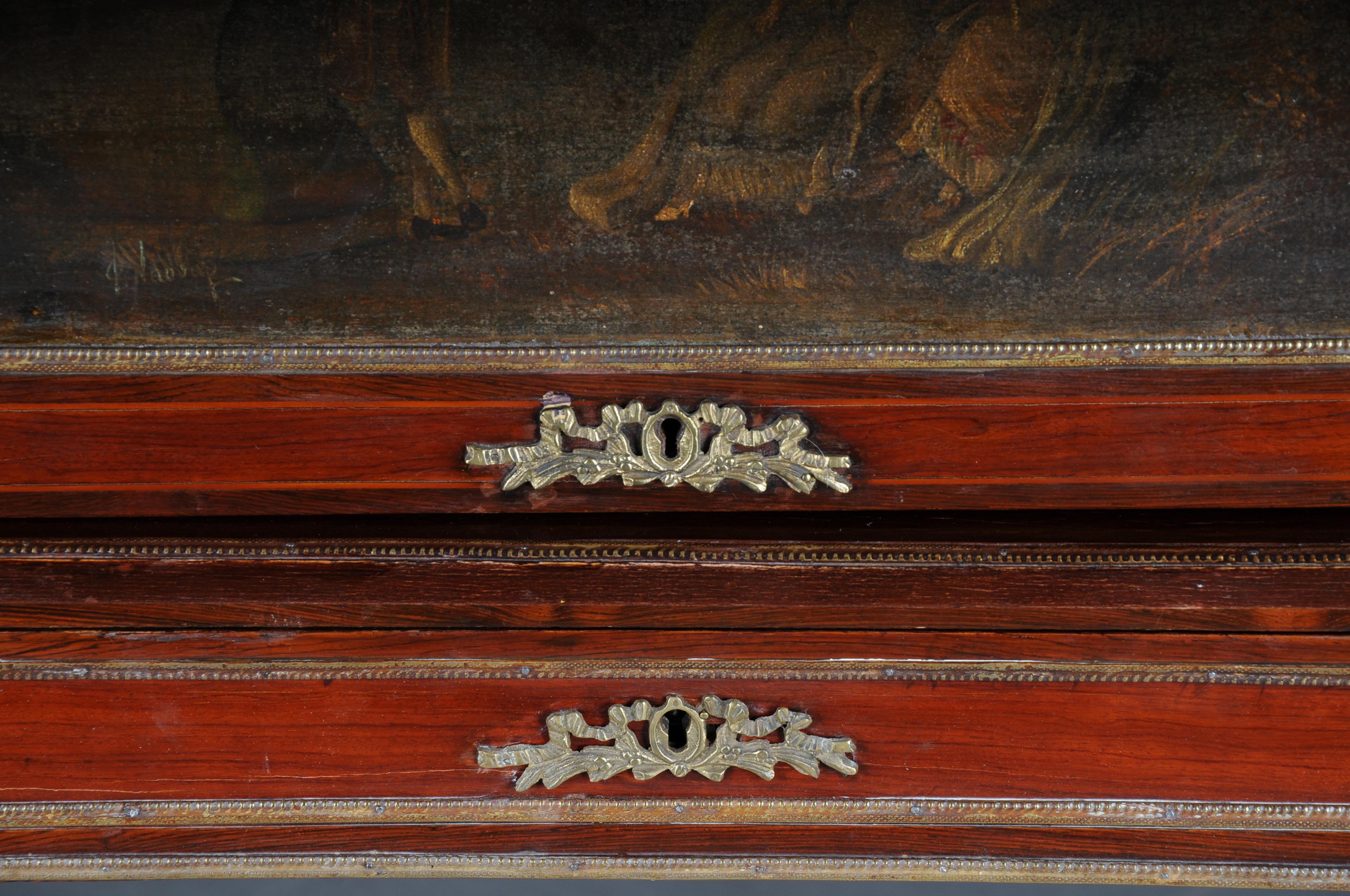 Impressive Rolling Secretary in Louis XVI, 20th Century, Mahogany For Sale 10