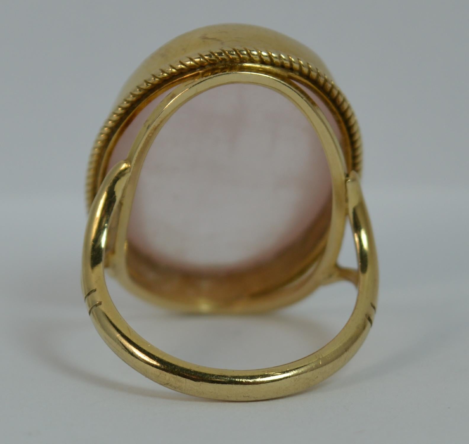 Contemporary Impressive Rose Quartz Solitaire 9 Carat Gold Statement Ring