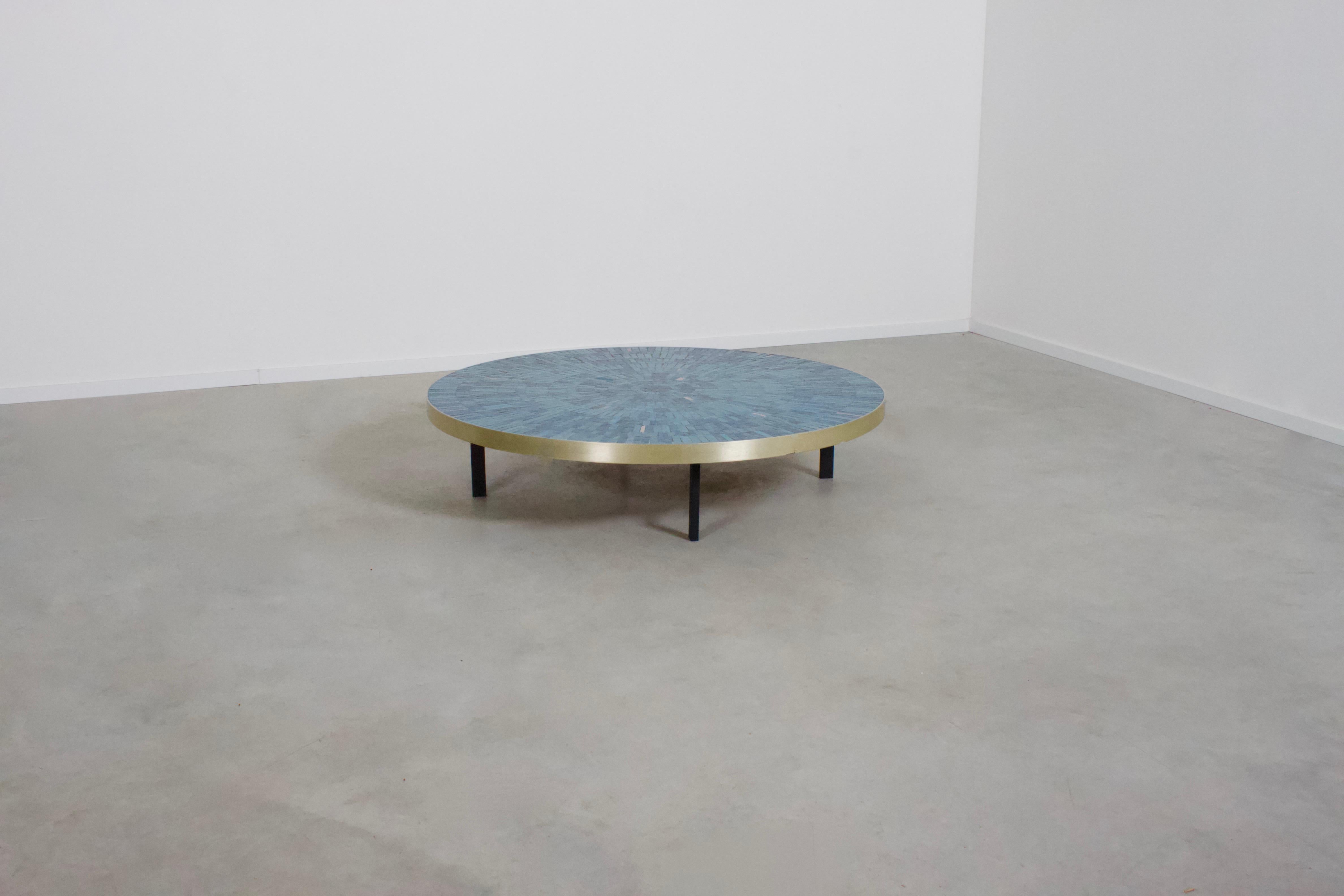 Mid-Century Modern Impressive Round Mosaic Tile Coffee Table by Berthold Müller, 1960s