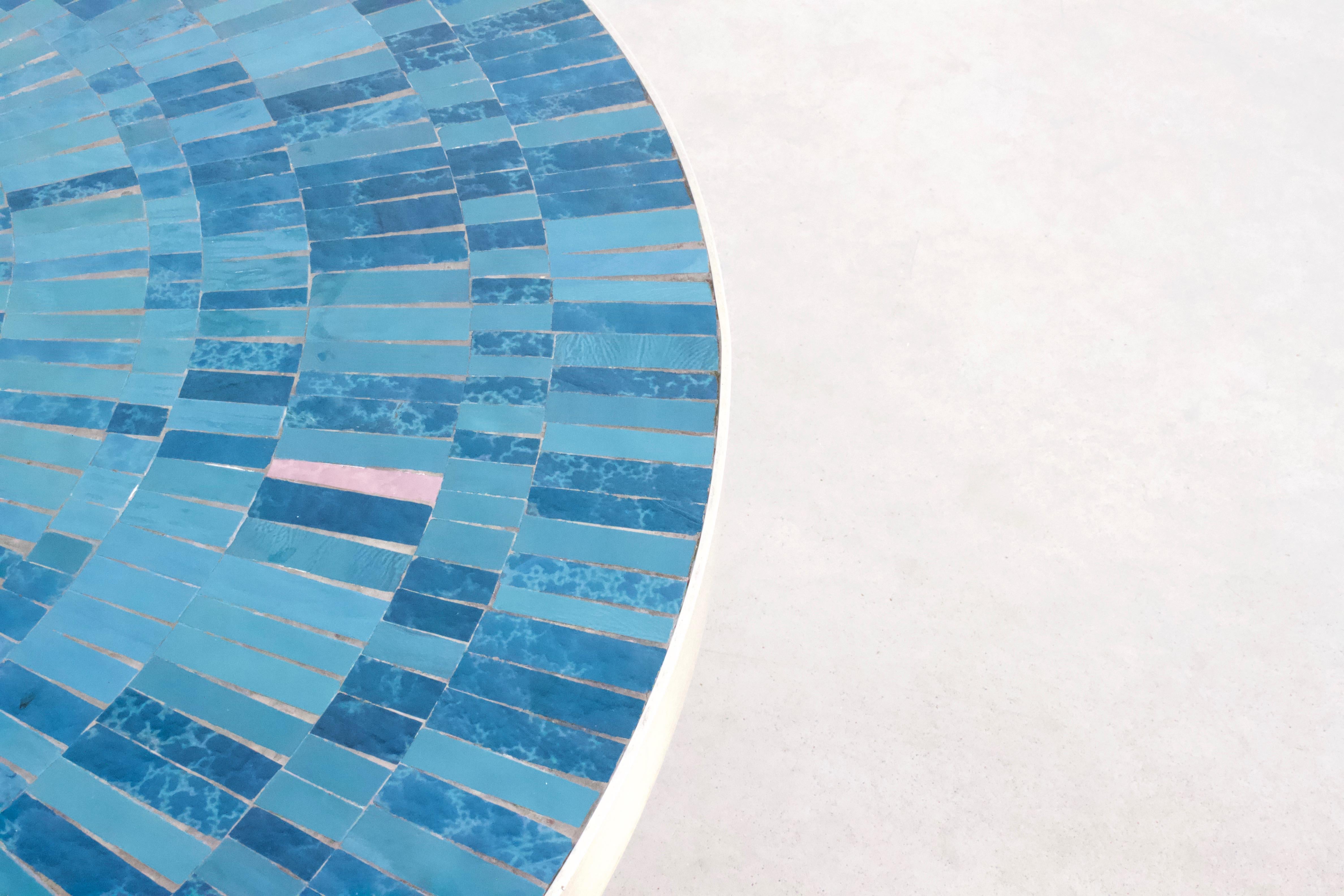 20th Century Impressive Round Mosaic Tile Coffee Table by Berthold Müller, 1960s