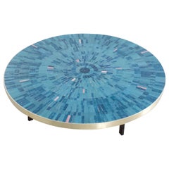 Impressive Round Mosaic Tile Coffee Table by Berthold Müller, 1960s