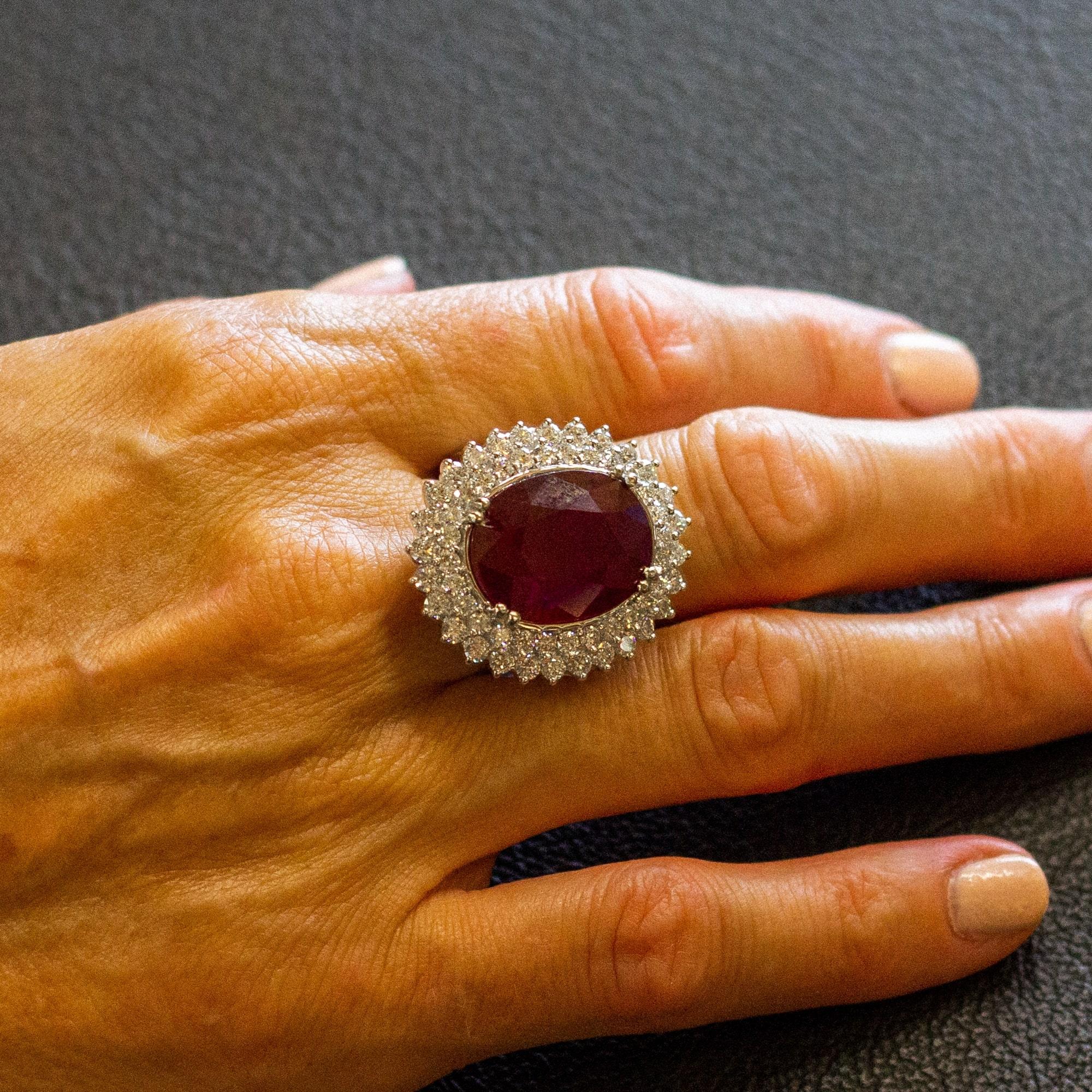 Women's Impressive Ruby and Diamond Cocktail Ring