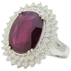 Impressive Ruby and Diamond Cocktail Ring