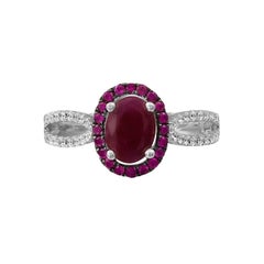 Impressive Ruby Diamond White Gold Ring