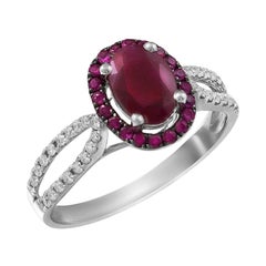Impressive Ruby Diamond White Gold Ring
