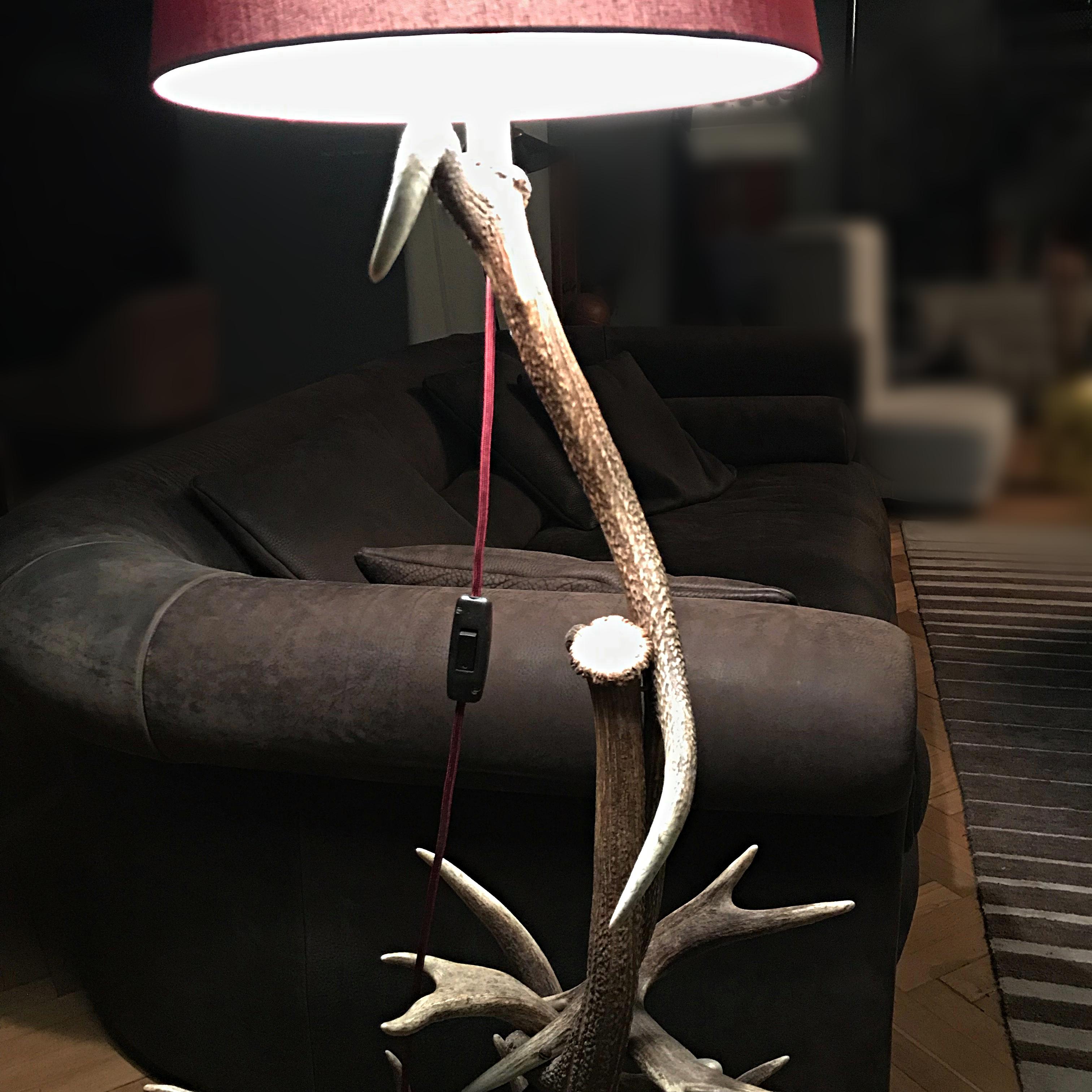Impressive Rustic Deer Antler Floor Lamp, 1940s, Austria 4