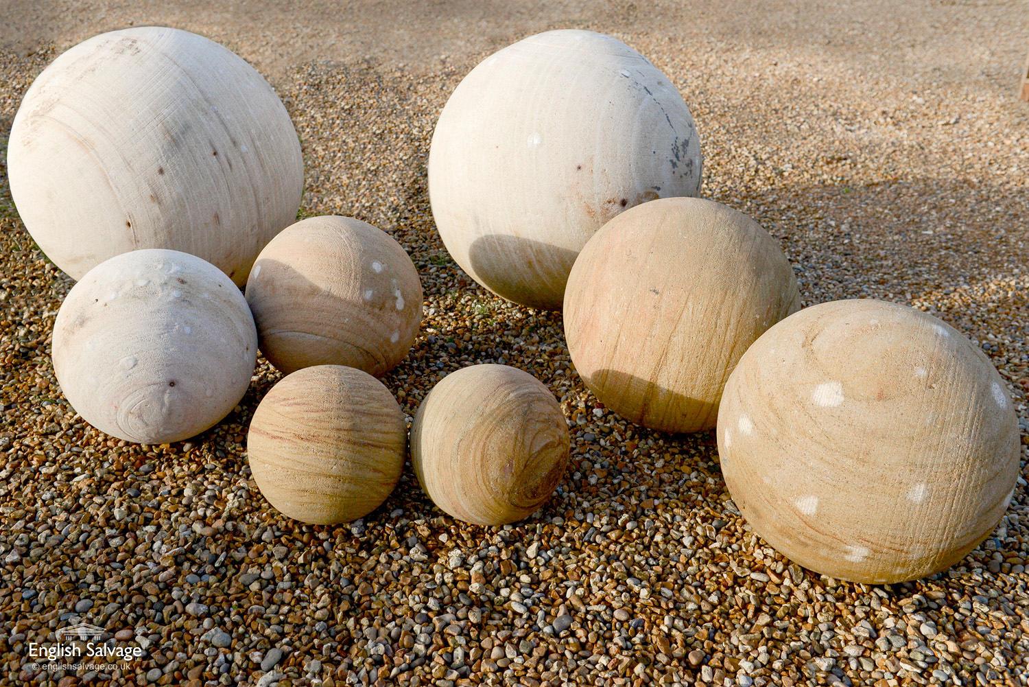 European Impressive Sandstone Balls in Various Sizes, 20th Century For Sale