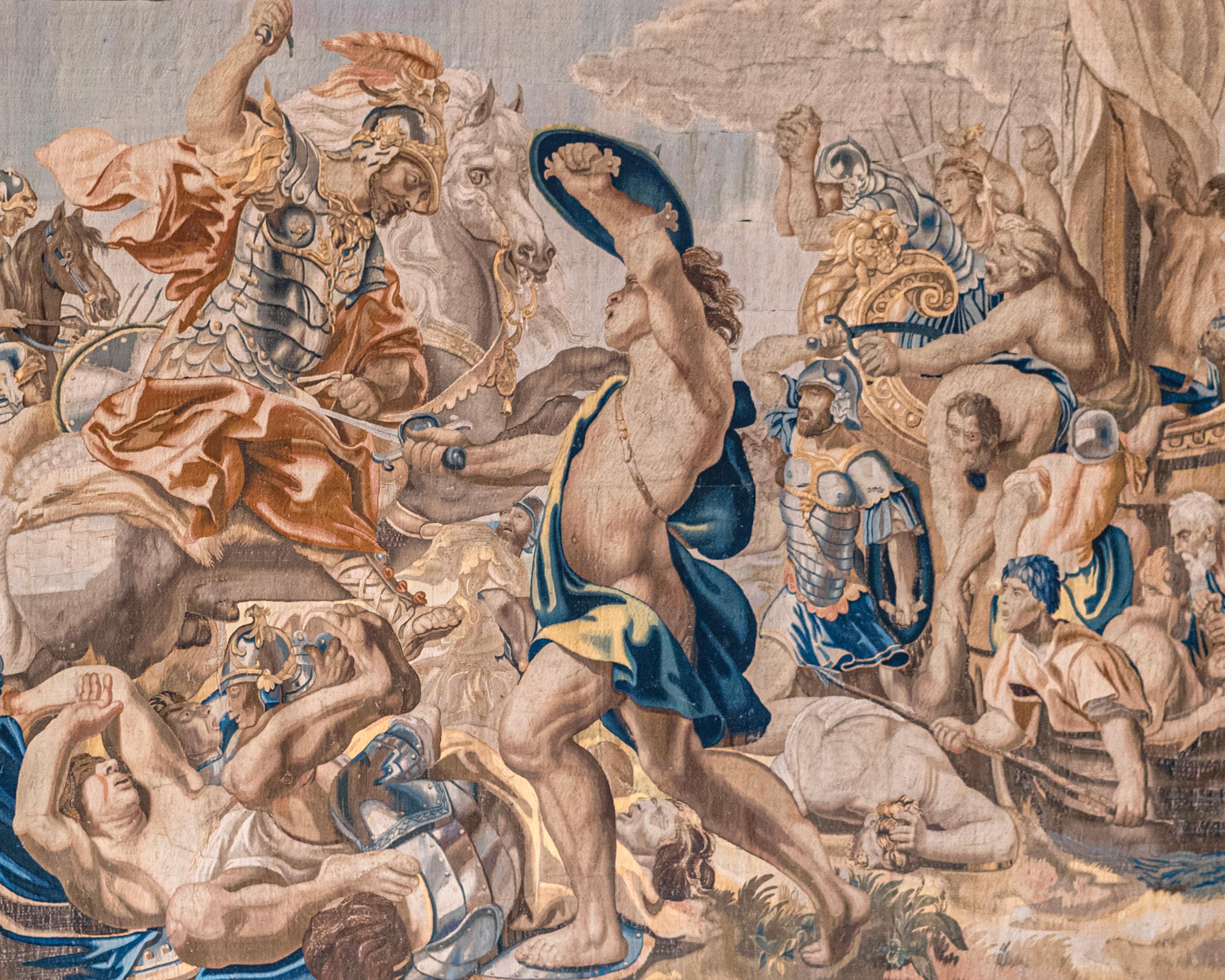 Baroque Impressive Scale Mid-17th Century Flemish Tapestry Depicting Alexander The Great For Sale