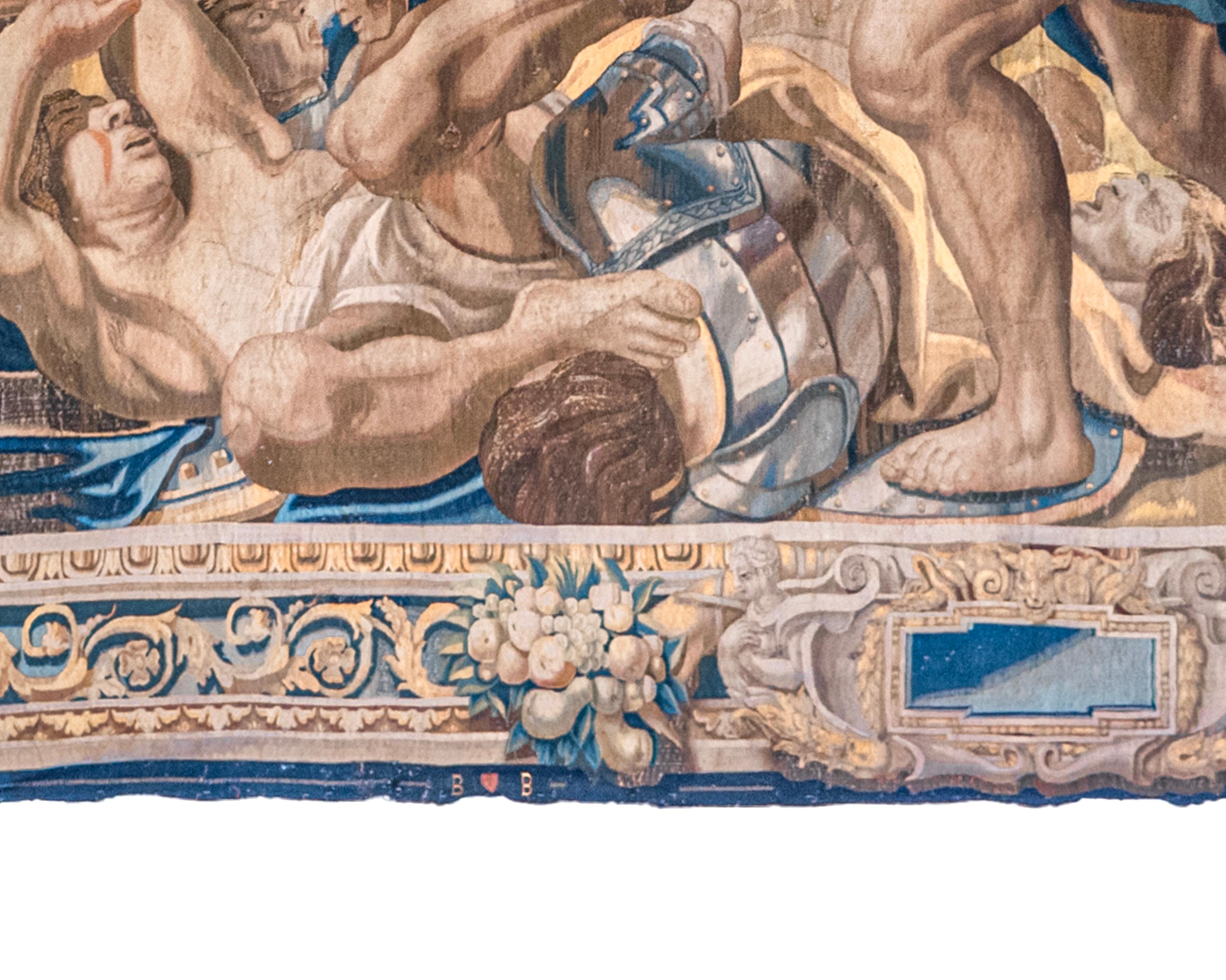 Belgian Impressive Scale Mid-17th Century Flemish Tapestry Depicting Alexander The Great For Sale