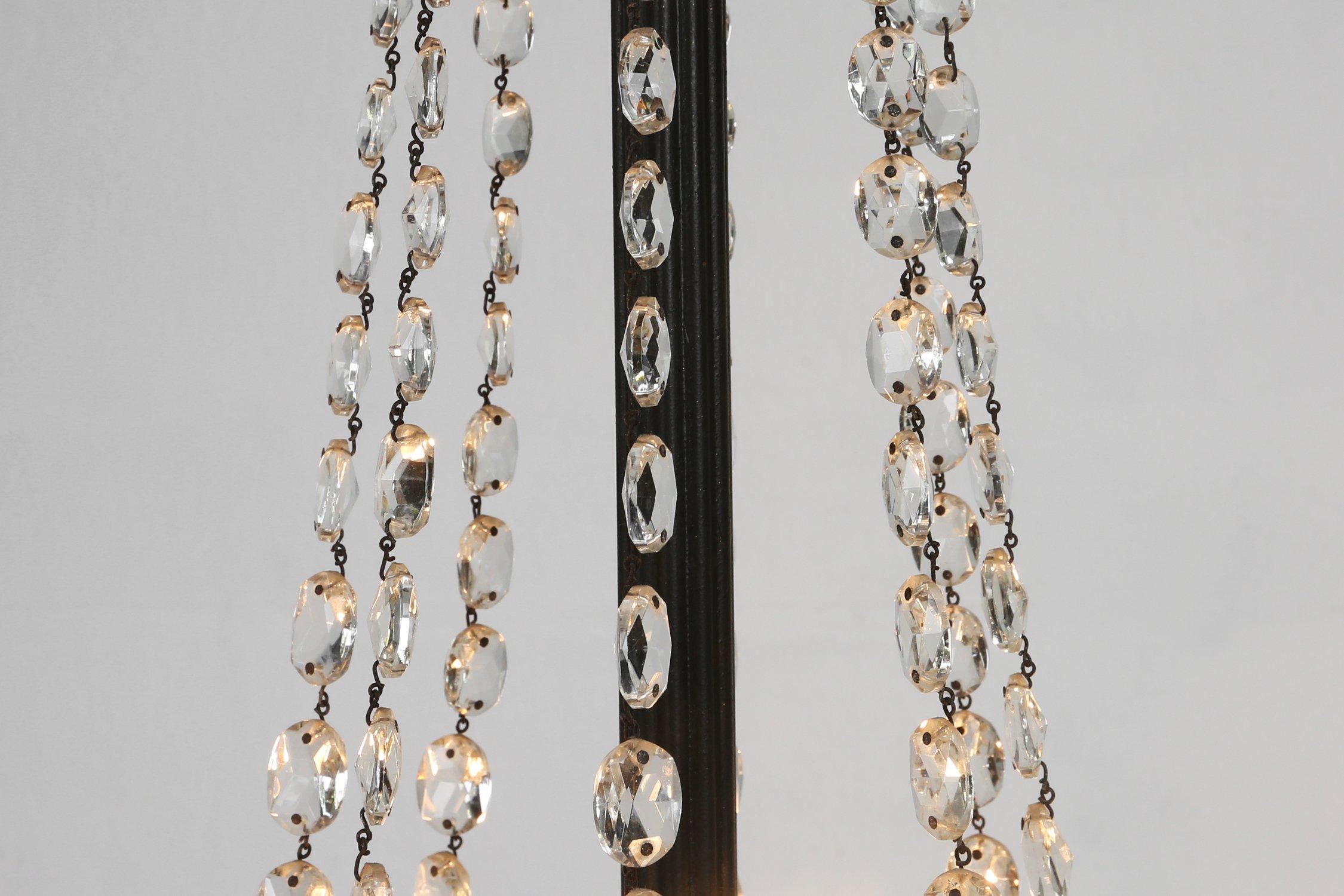 Impressive set of 1 large bronze Empire Chandelier with 2 wall lights, 1950 For Sale 13