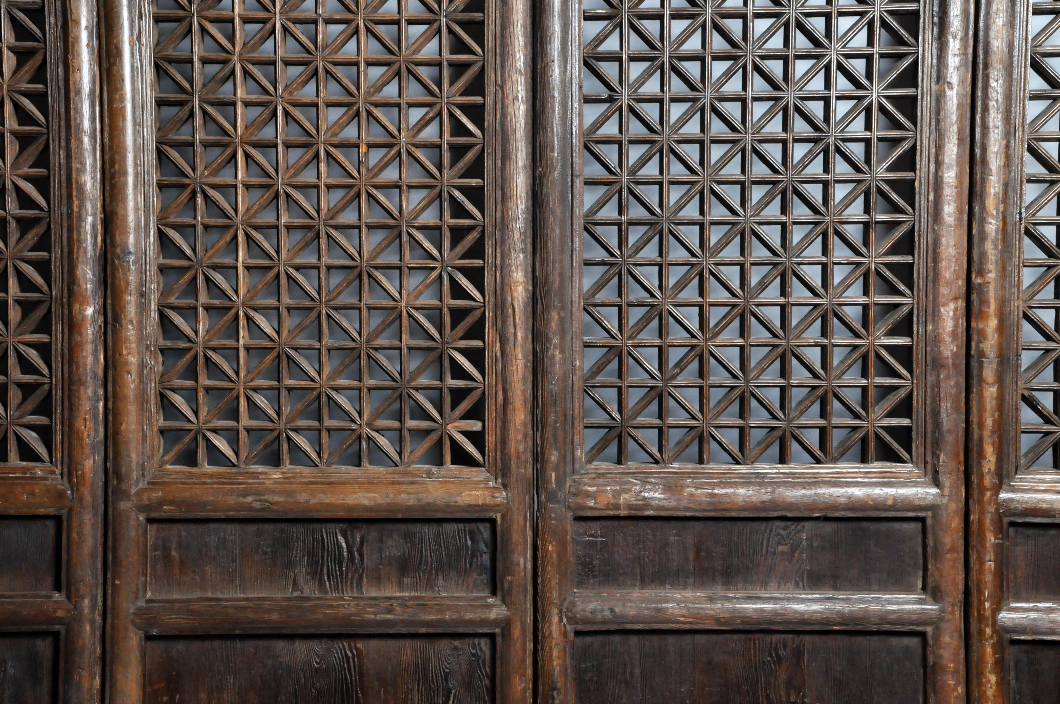 19th Century Rare Set of 4 Chinese Courtyard Doors