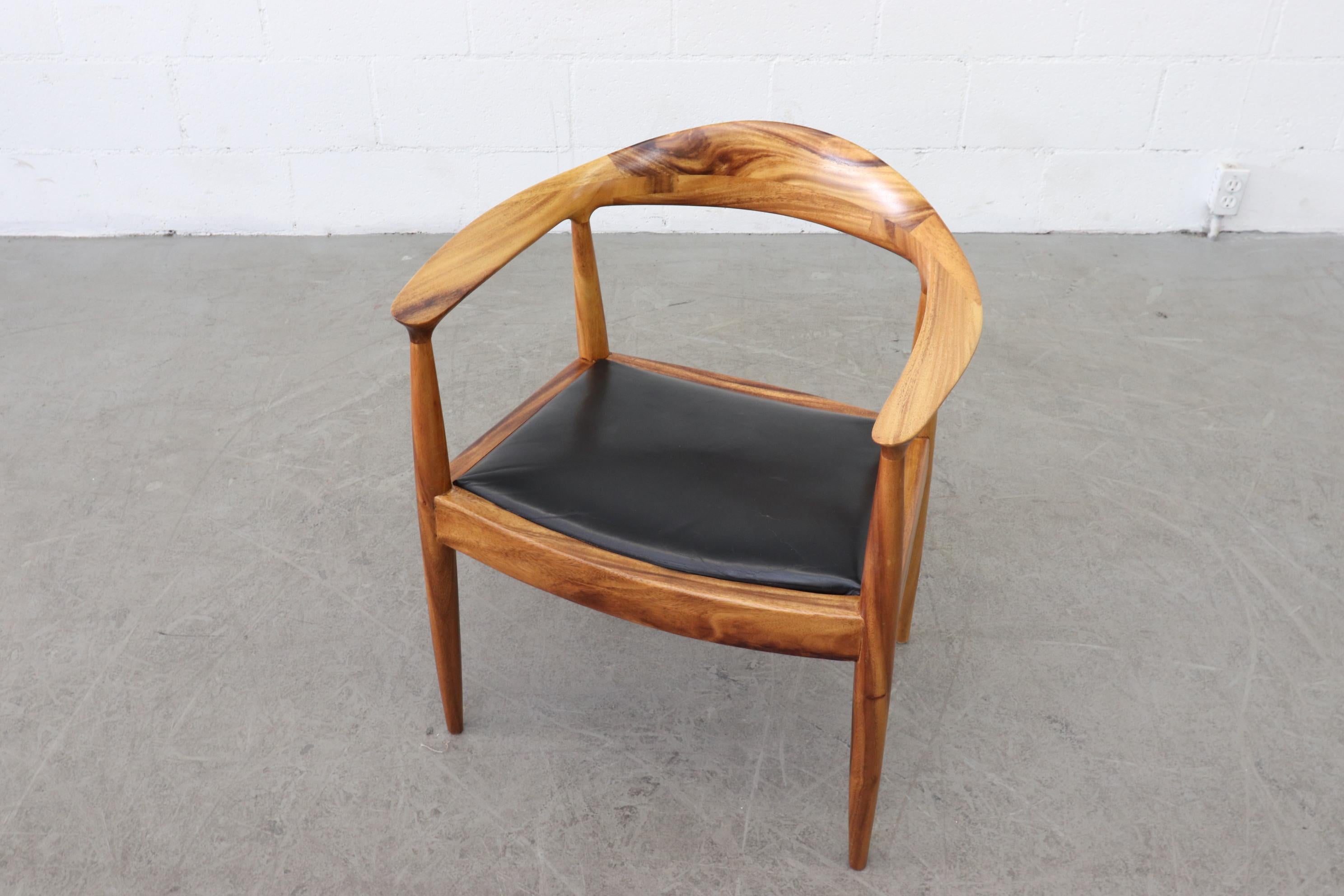 Leather Impressive Set of 6 Hans Wegner Inspired Chairs