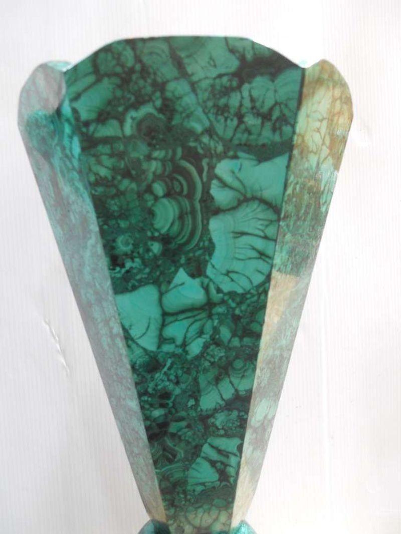 Congolese Impressive Set of 6 Malachite Vases, Congo, 1960's. in vendita