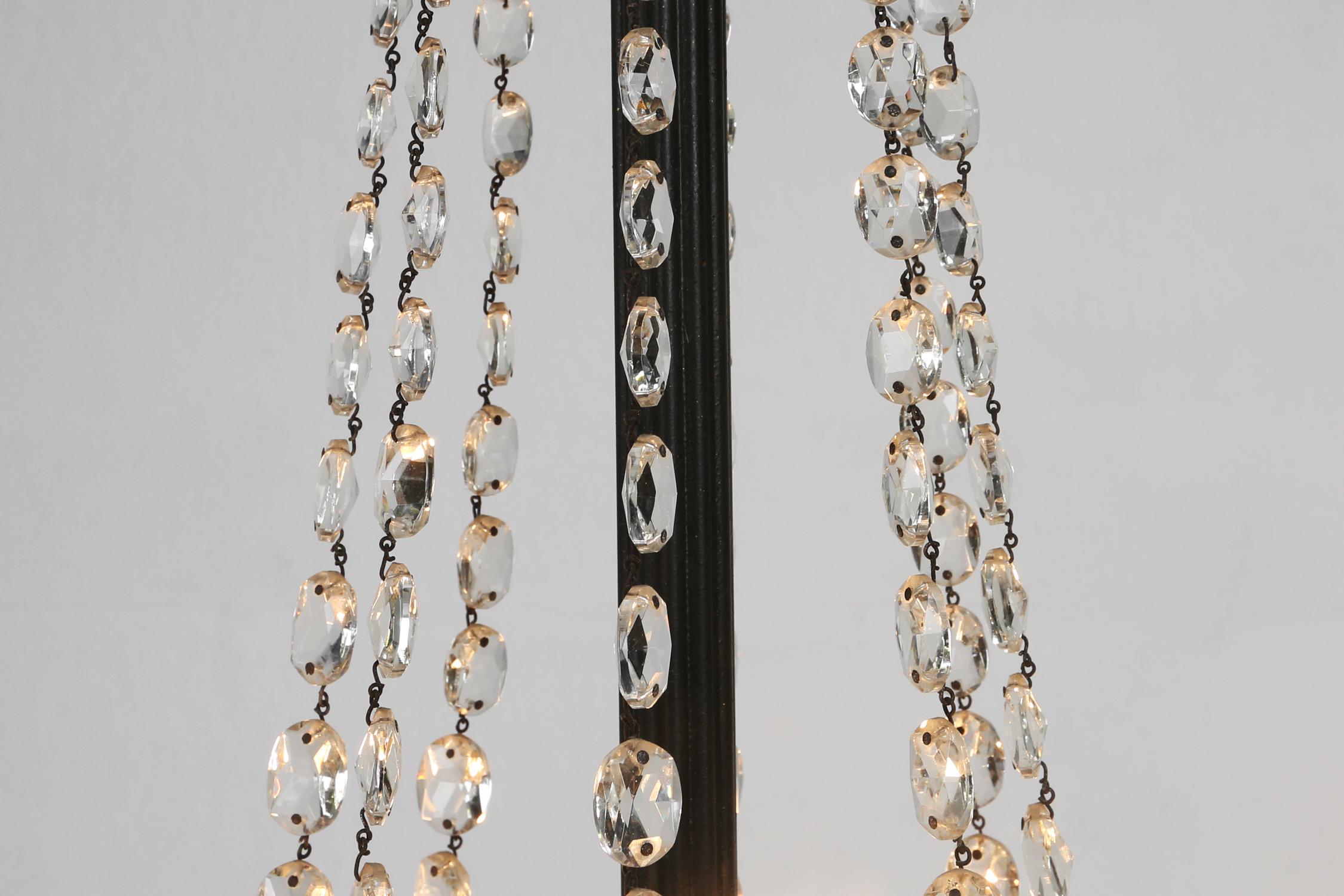 Impressionante set di un grande lampadario Impero in bronzo con luci a parete, 1950 in vendita 3