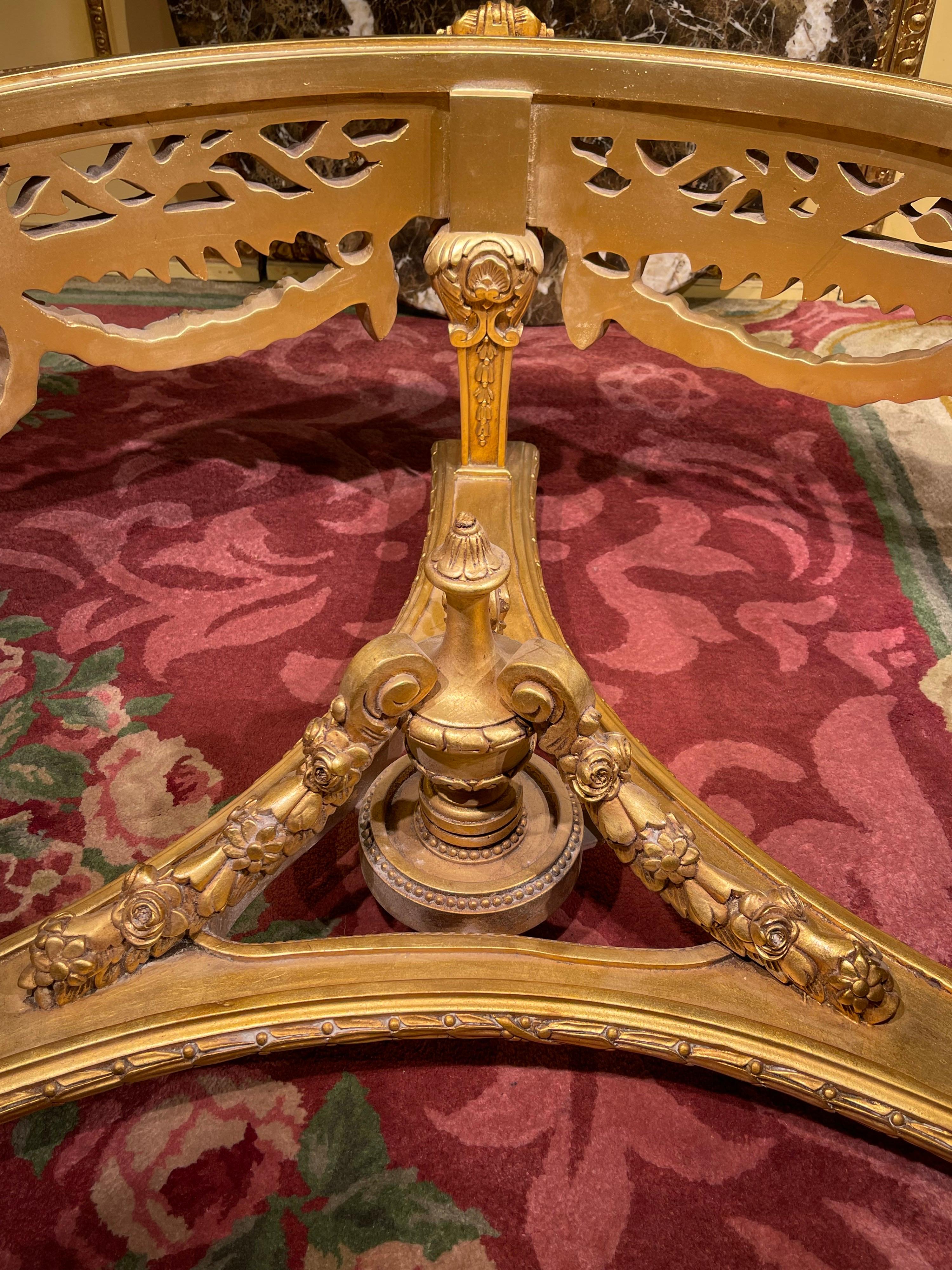 Impressive Solid Coffee Table Louis XV, Beech, Gold 1