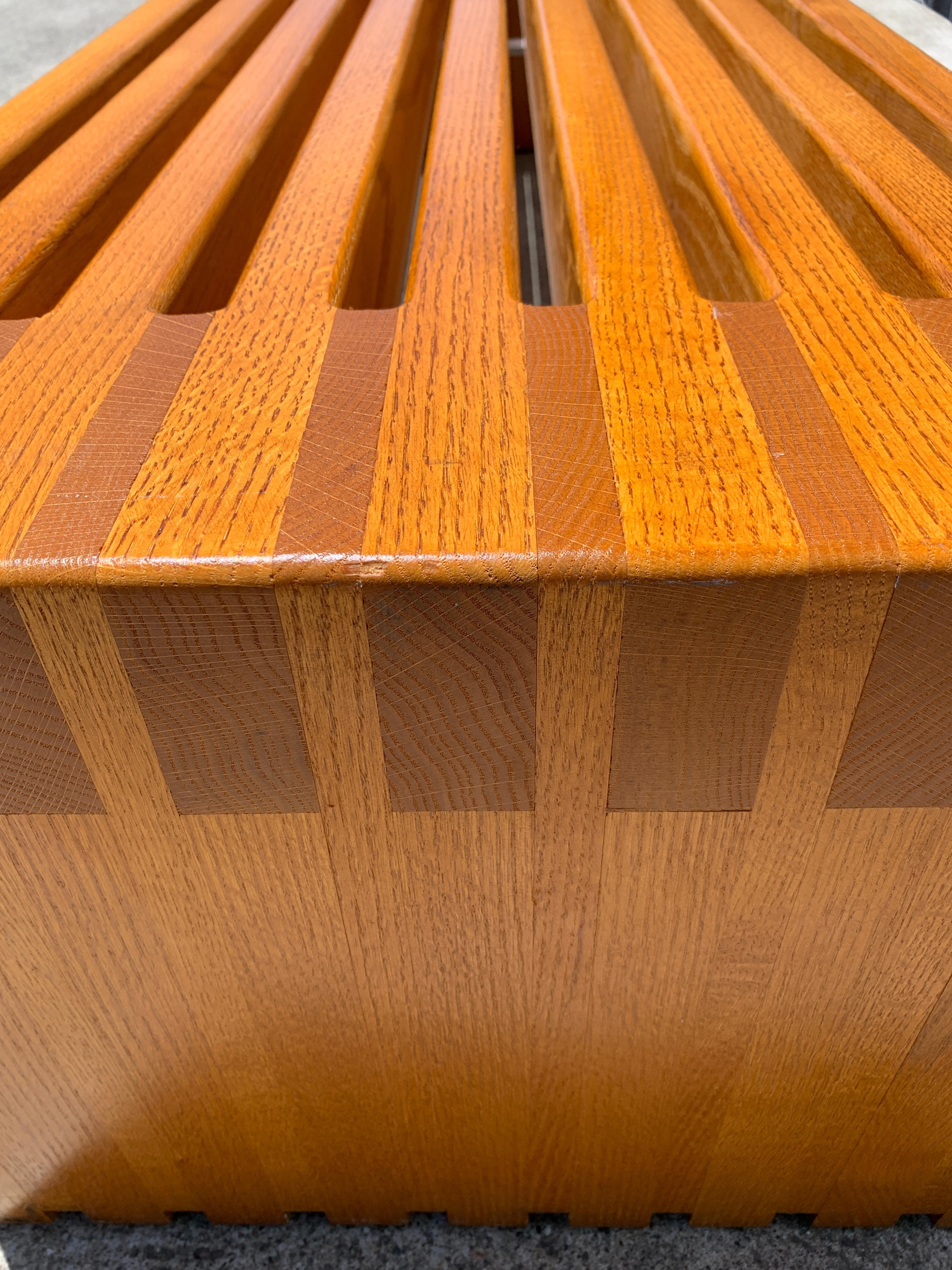 American Impressive Solid Oak Bench by Mexican Modernist Architect Ricardo Legorretta
