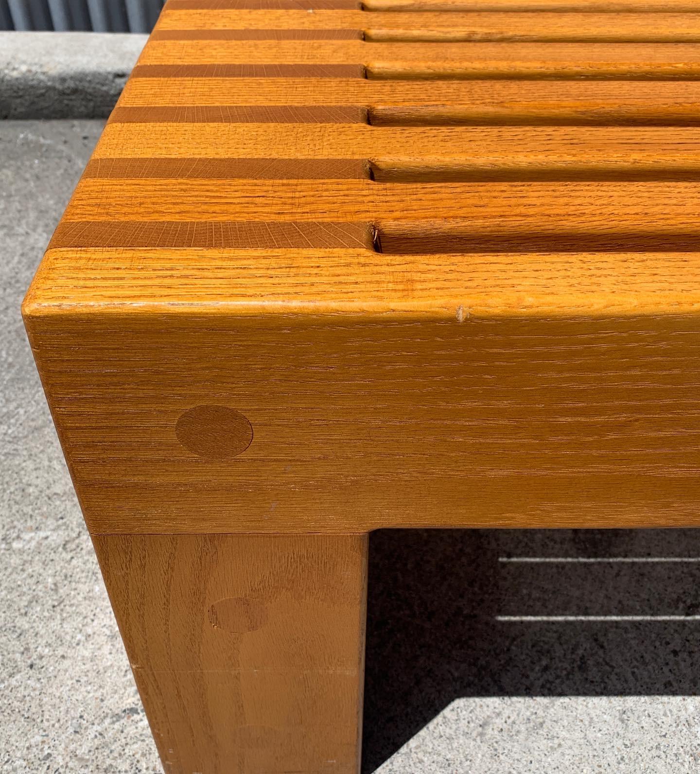 Impressive Solid Oak Bench by Mexican Modernist Architect Ricardo Legorretta 2