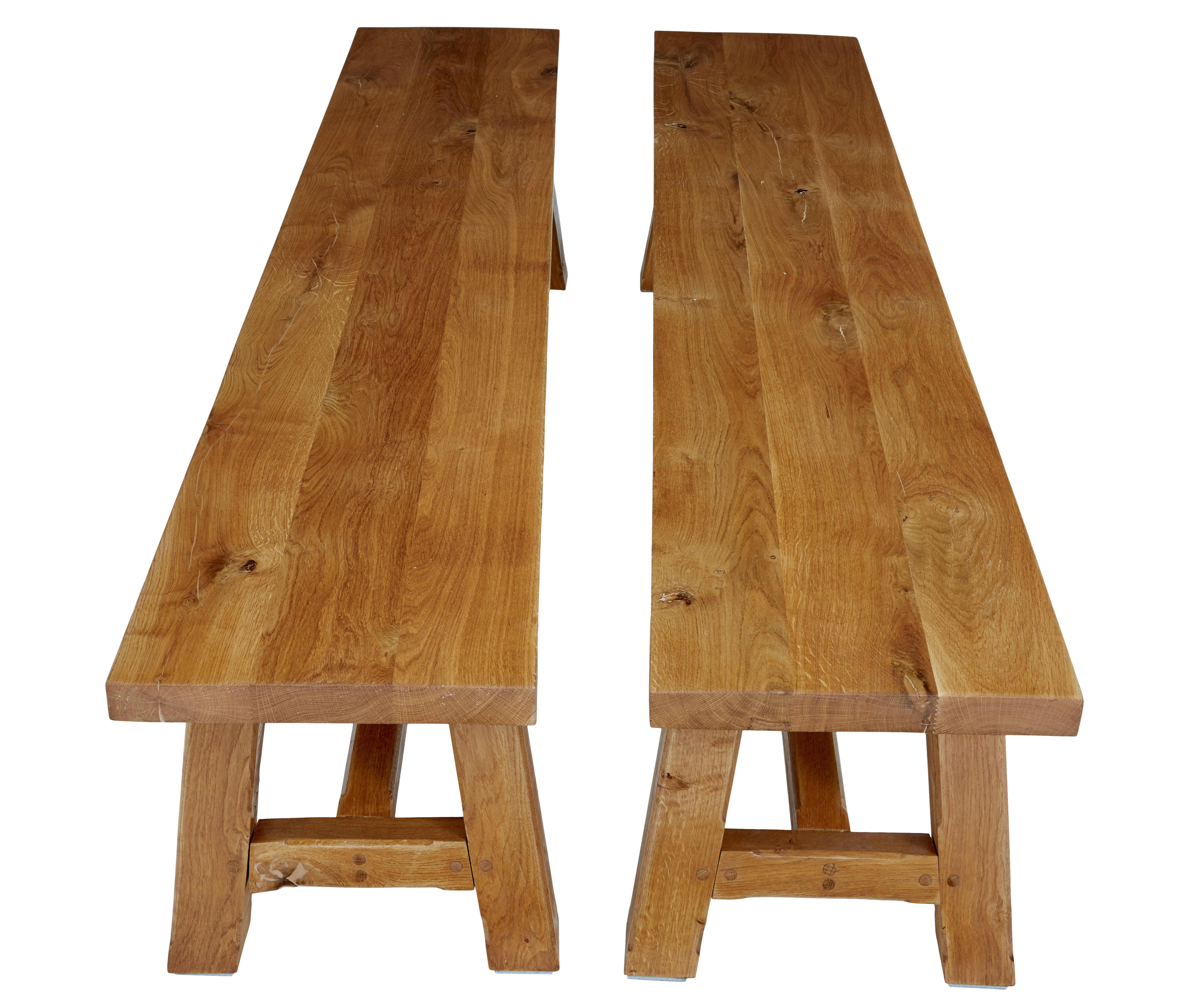 Impressive Solid Oak Dining Table and Benches by Garbo 7