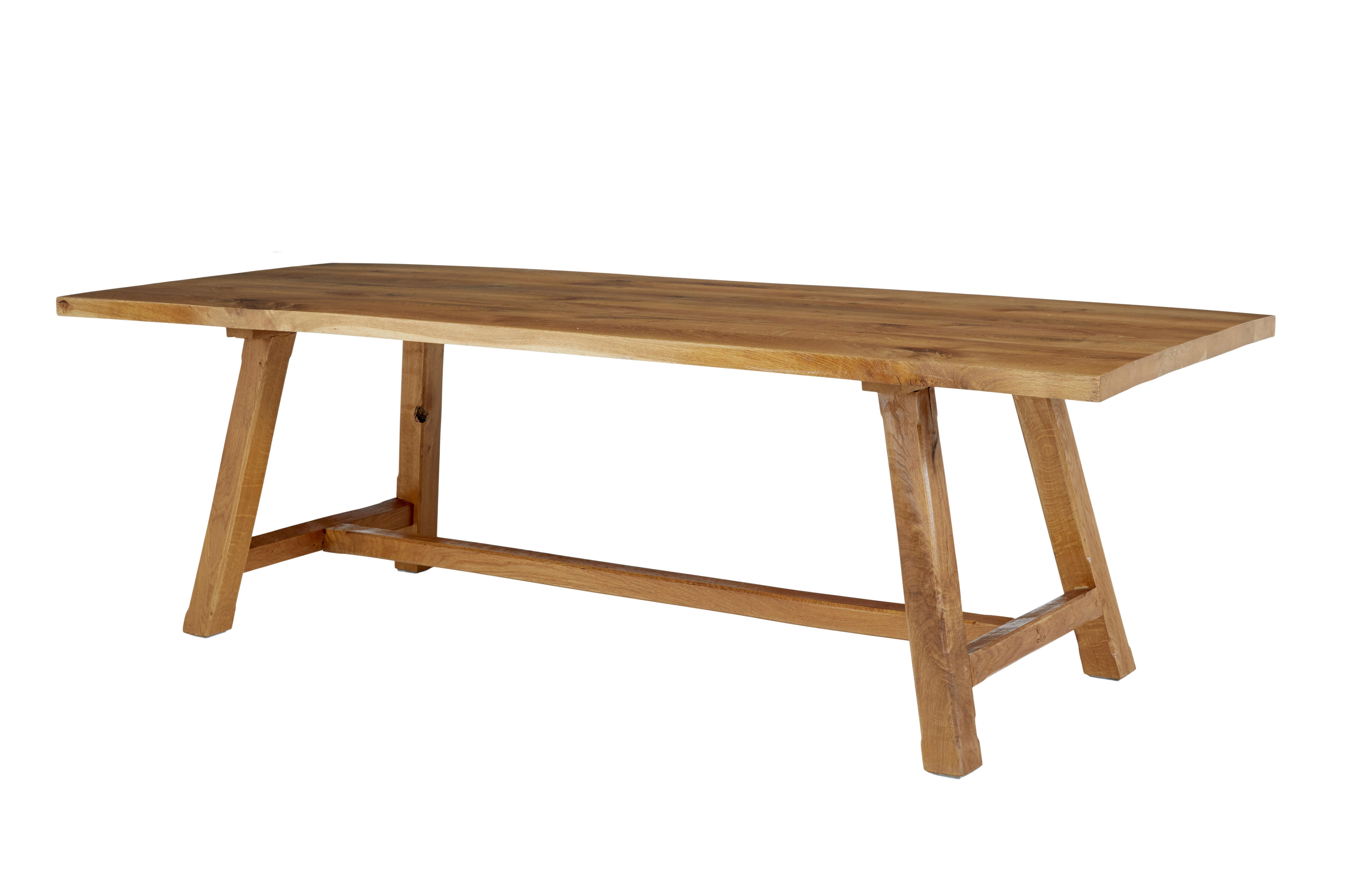 Impressive Solid Oak Dining Table and Benches by Garbo at 1stDibs