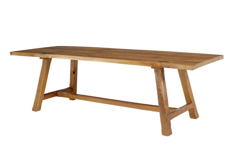 Impressive Solid Oak Dining Table and Benches by Garbo For Sale at 1stDibs