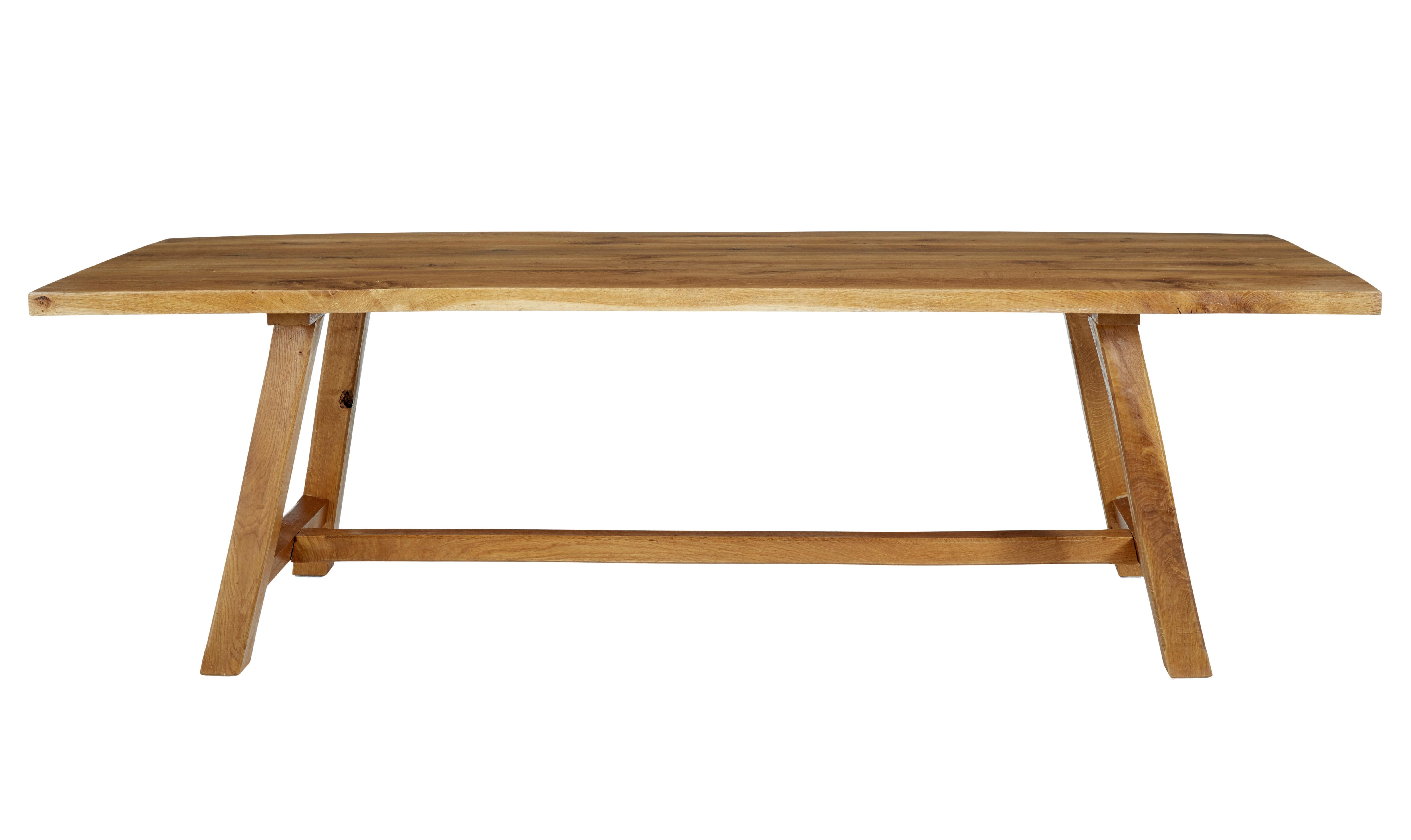 Impressive Solid Oak Dining Table and Benches by Garbo at 1stDibs