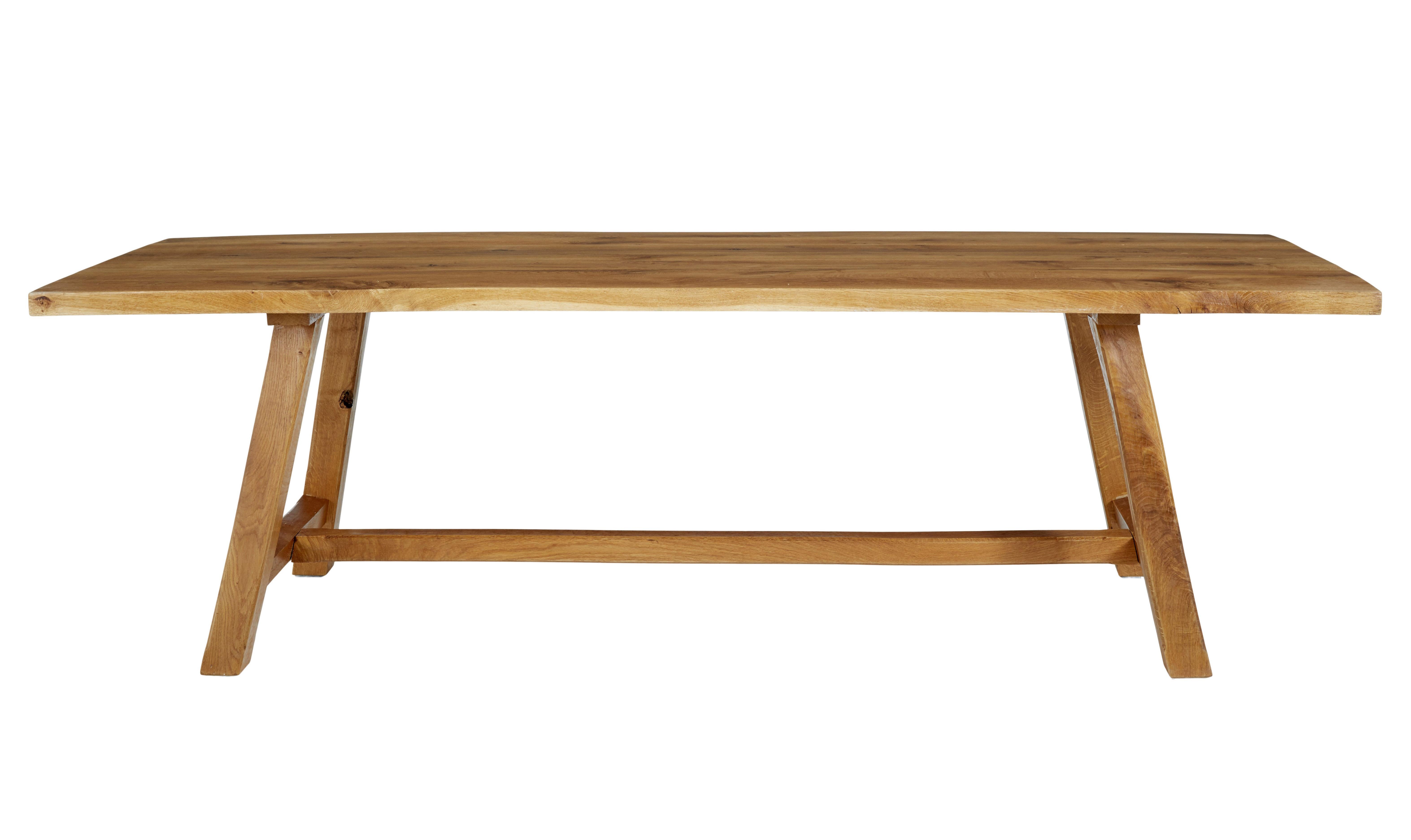 Scandinavian Modern Impressive Solid Oak Dining Table and Benches by Garbo