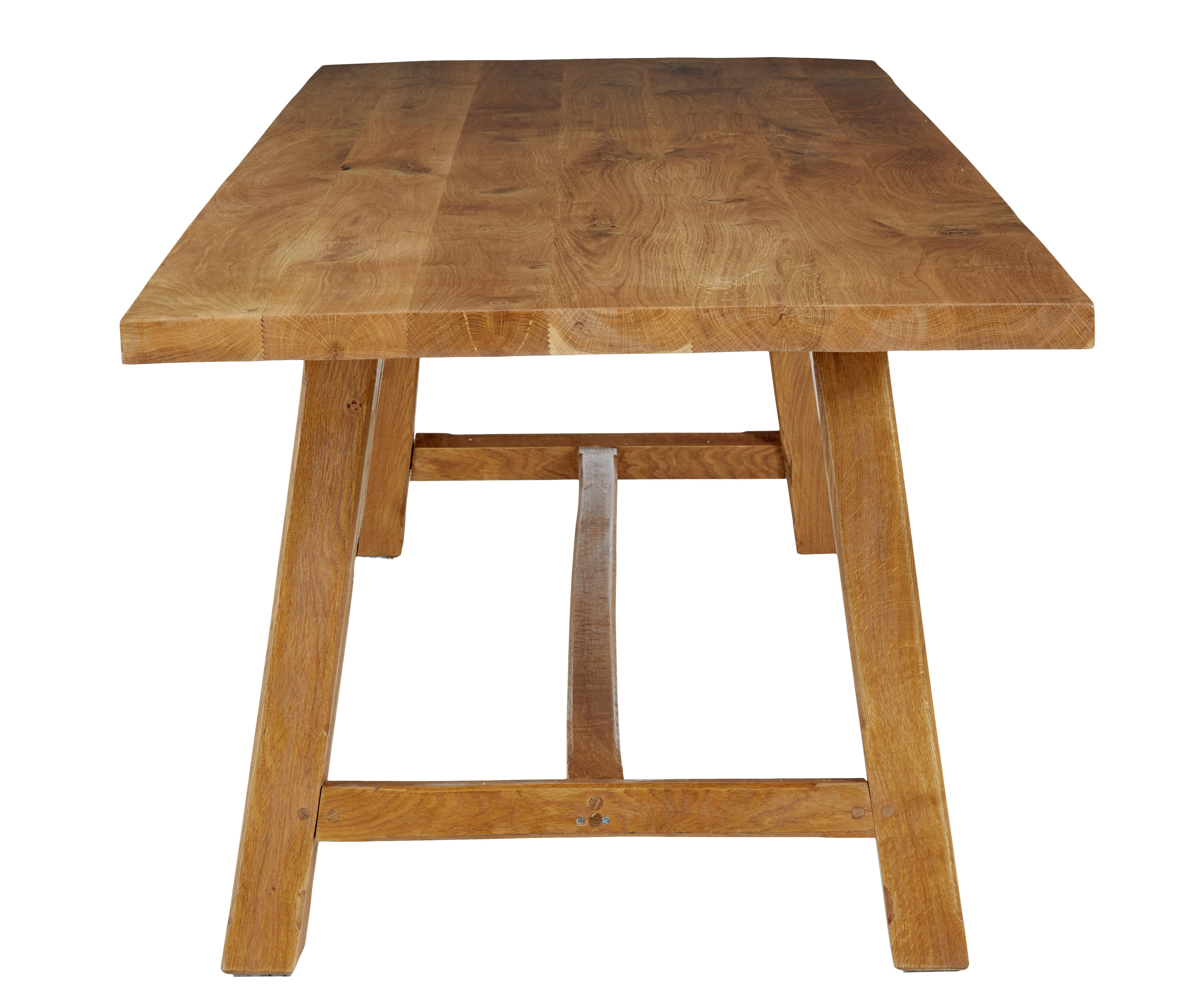 solid oak table with benches