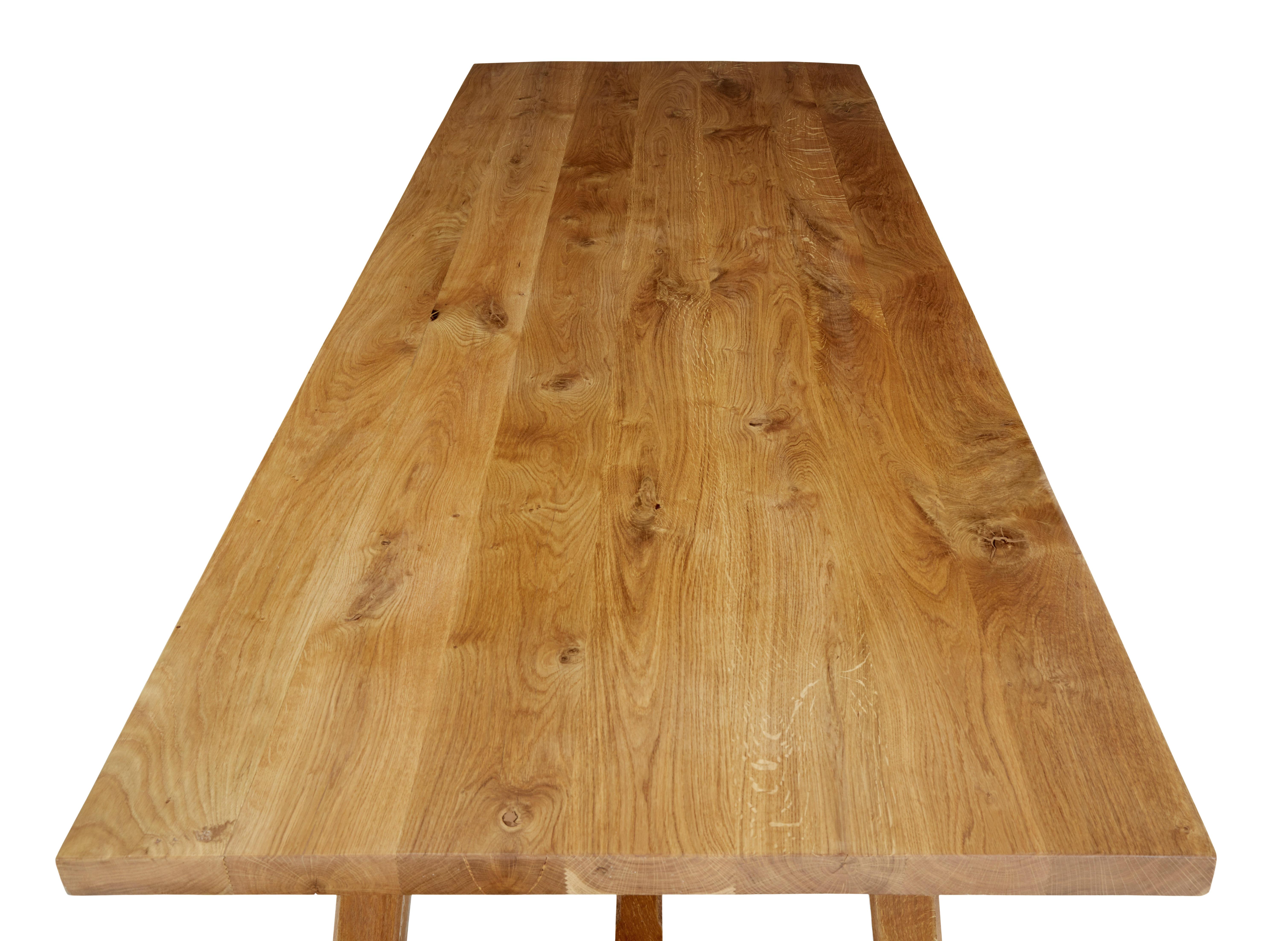 Scandinavian Modern Impressive Solid Oak Dining Table and Benches by Garbo