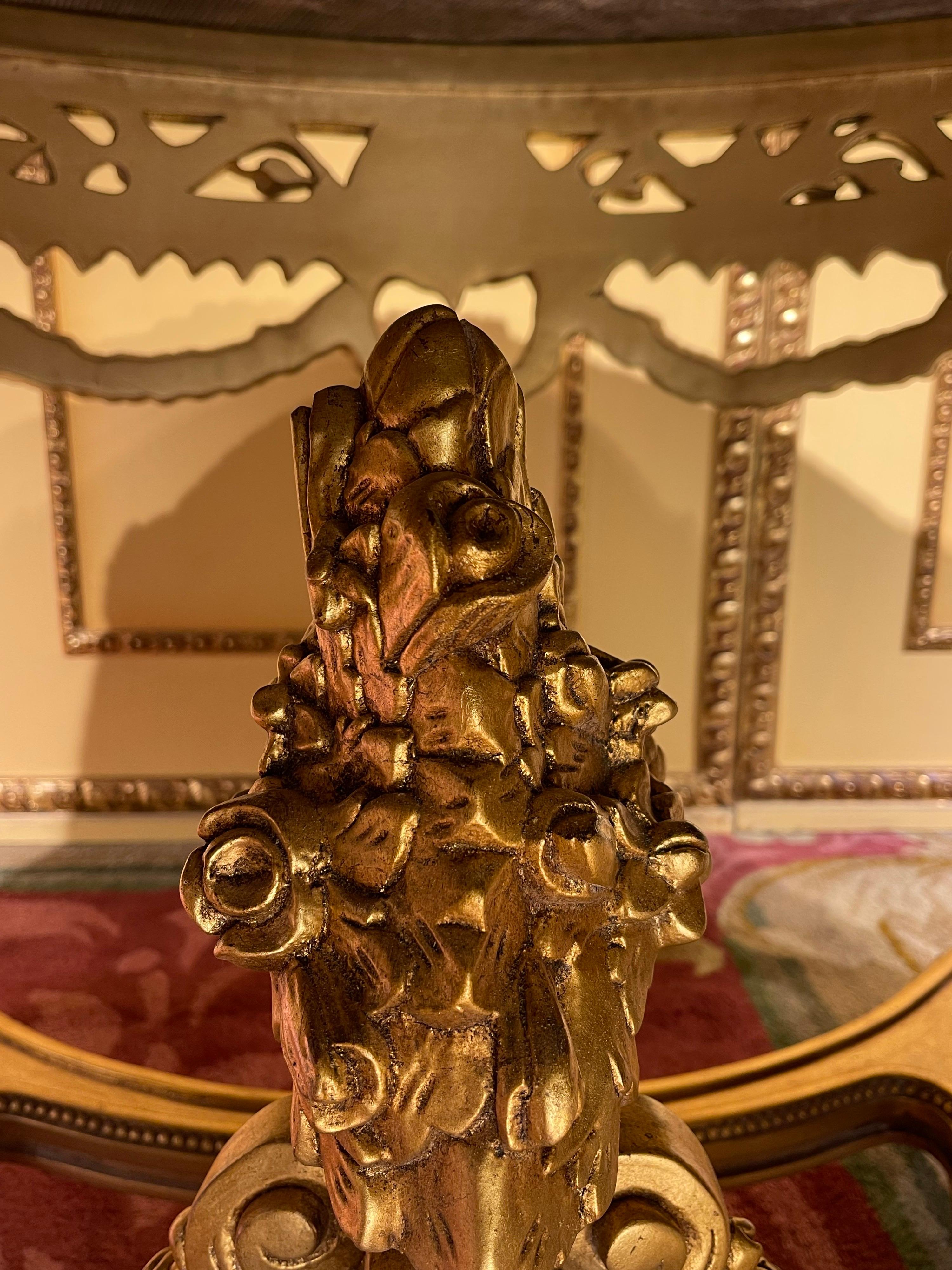 Impressive Solid Salon Center Table Louis XV, Beech, Gold For Sale 10