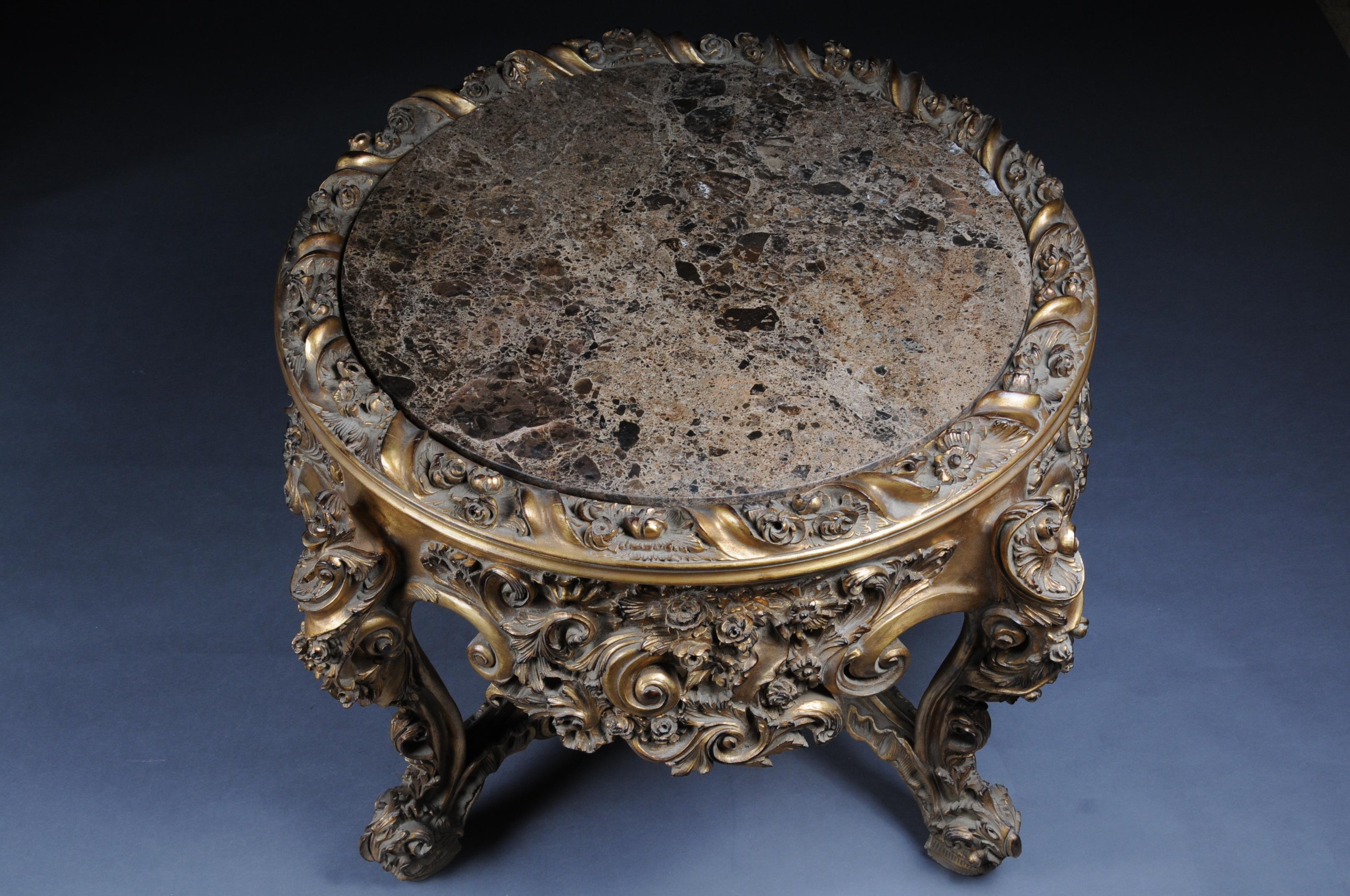Louis XV Impressive Solid Salon Table Louis Quinze XV, Gold For Sale
