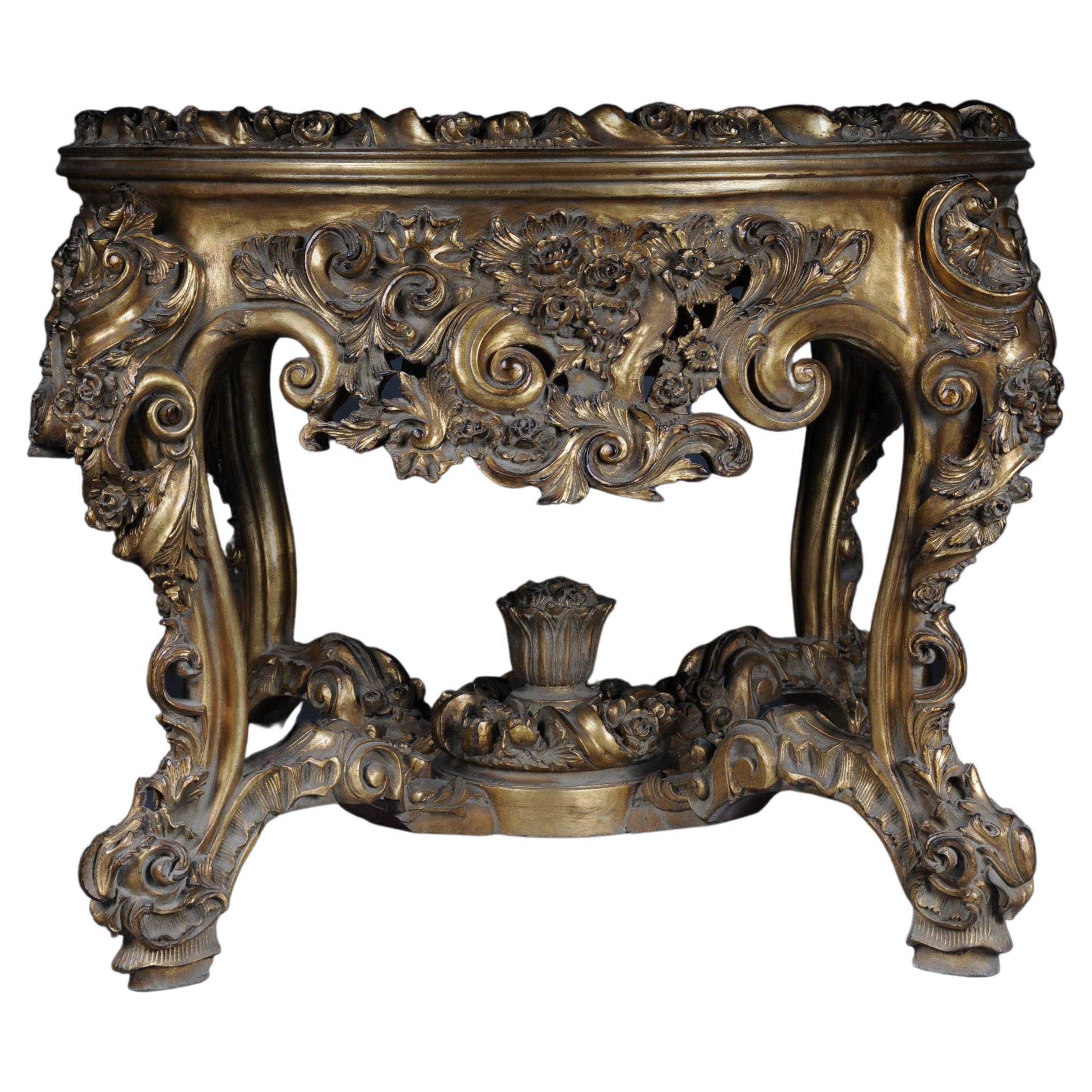 Impressive Solid Salon Table Louis Quinze XV, Gold For Sale