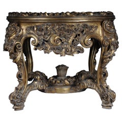Impressive Solid Salon Table Louis Quinze XV, Gold