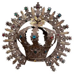 Impressionante corona d'argento spagnola, punzonata da Francisco Beltrán de la Cueva