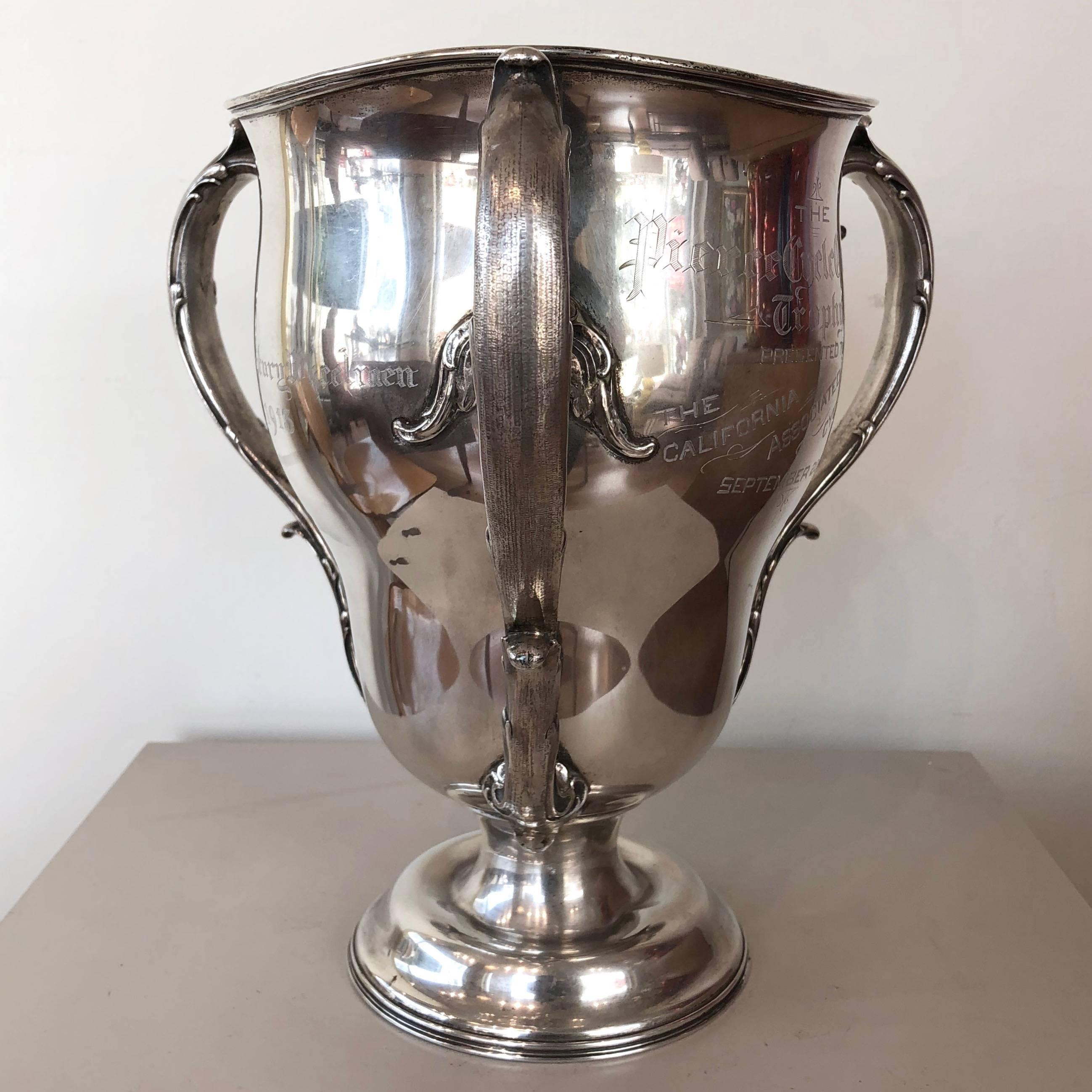 Impressive Sterling Silver 1908–1913 Pierce Cycle Company Perpetual Trophy 1