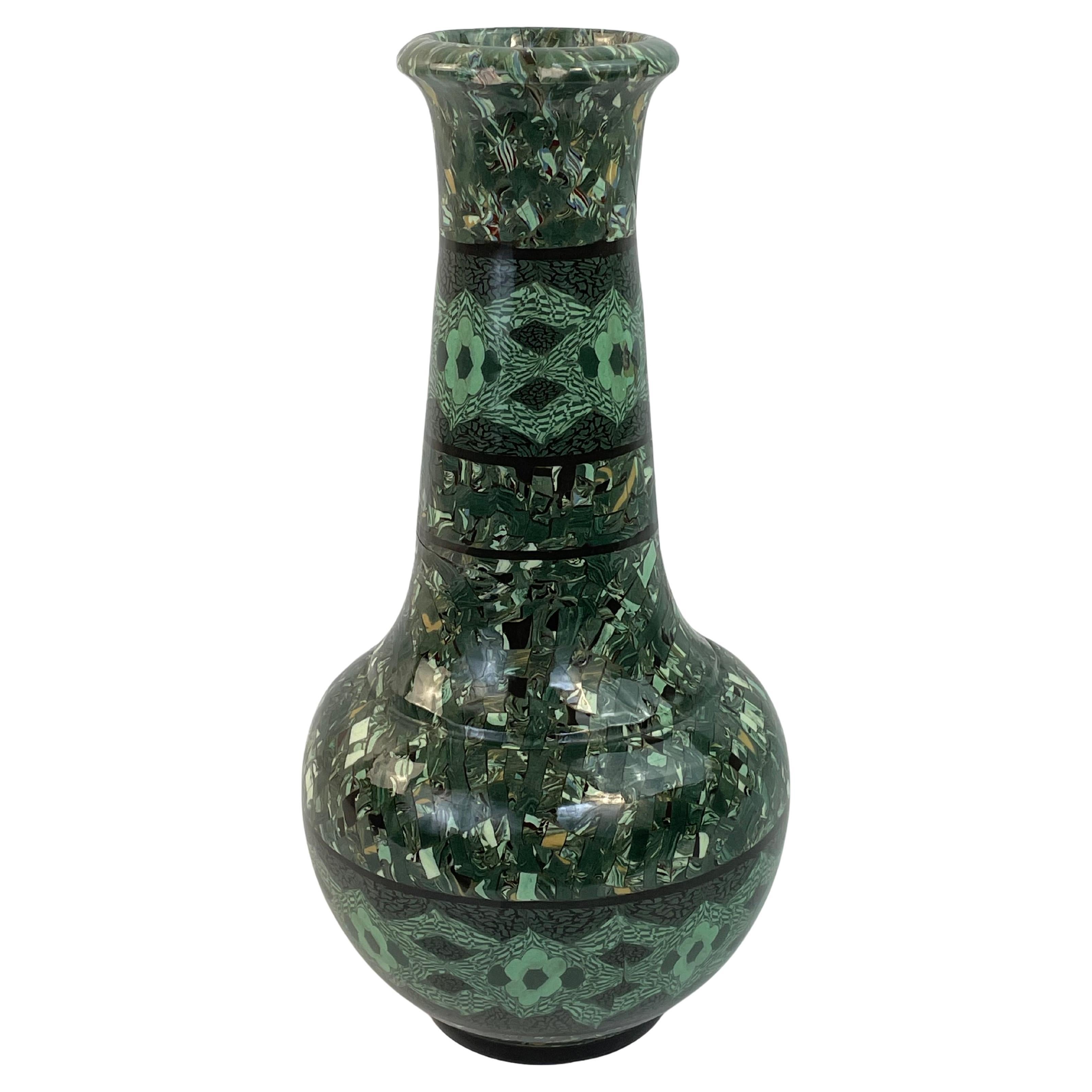 Impressionante ceramica verde "Terre-mêlée" di Jean Gerbino AM circa 1950