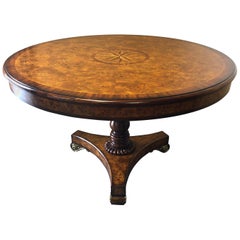 Impressive Theodore Alexander Round Burlwood Dining Table