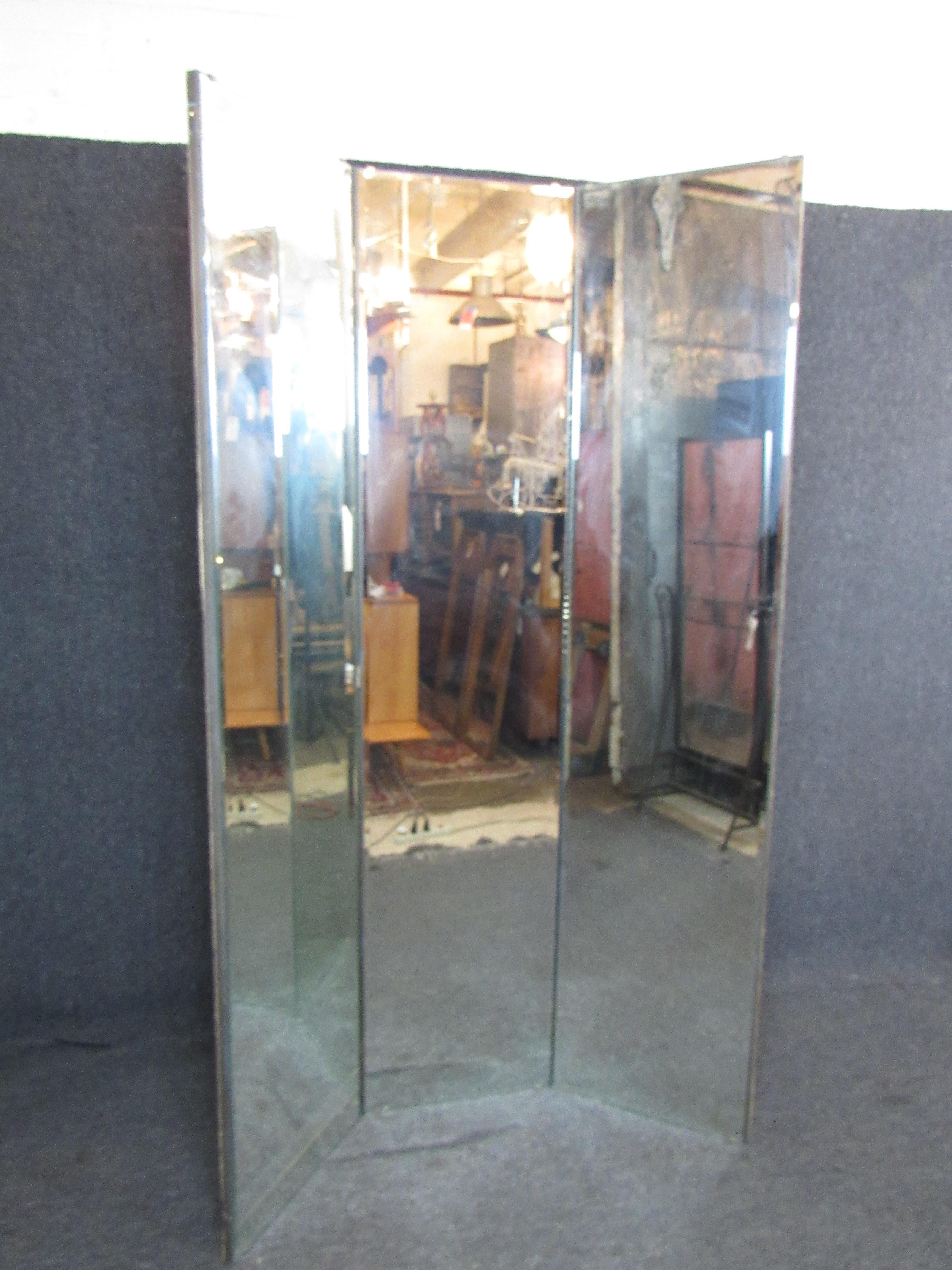 mirrored room divider screen